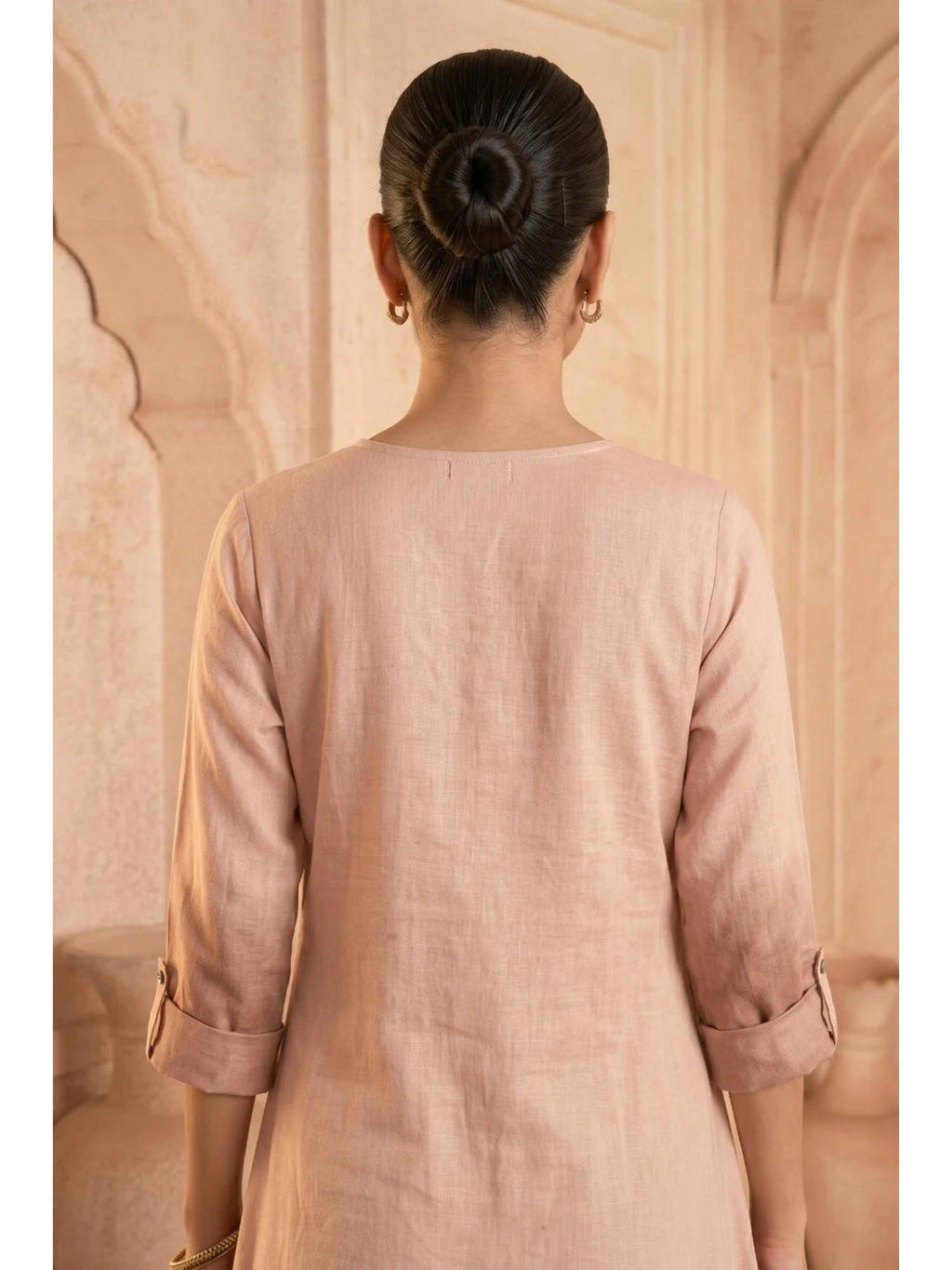 Yellow Sunlit Amethyst Ombre Mulmul Layered Dress | KDG - view 13