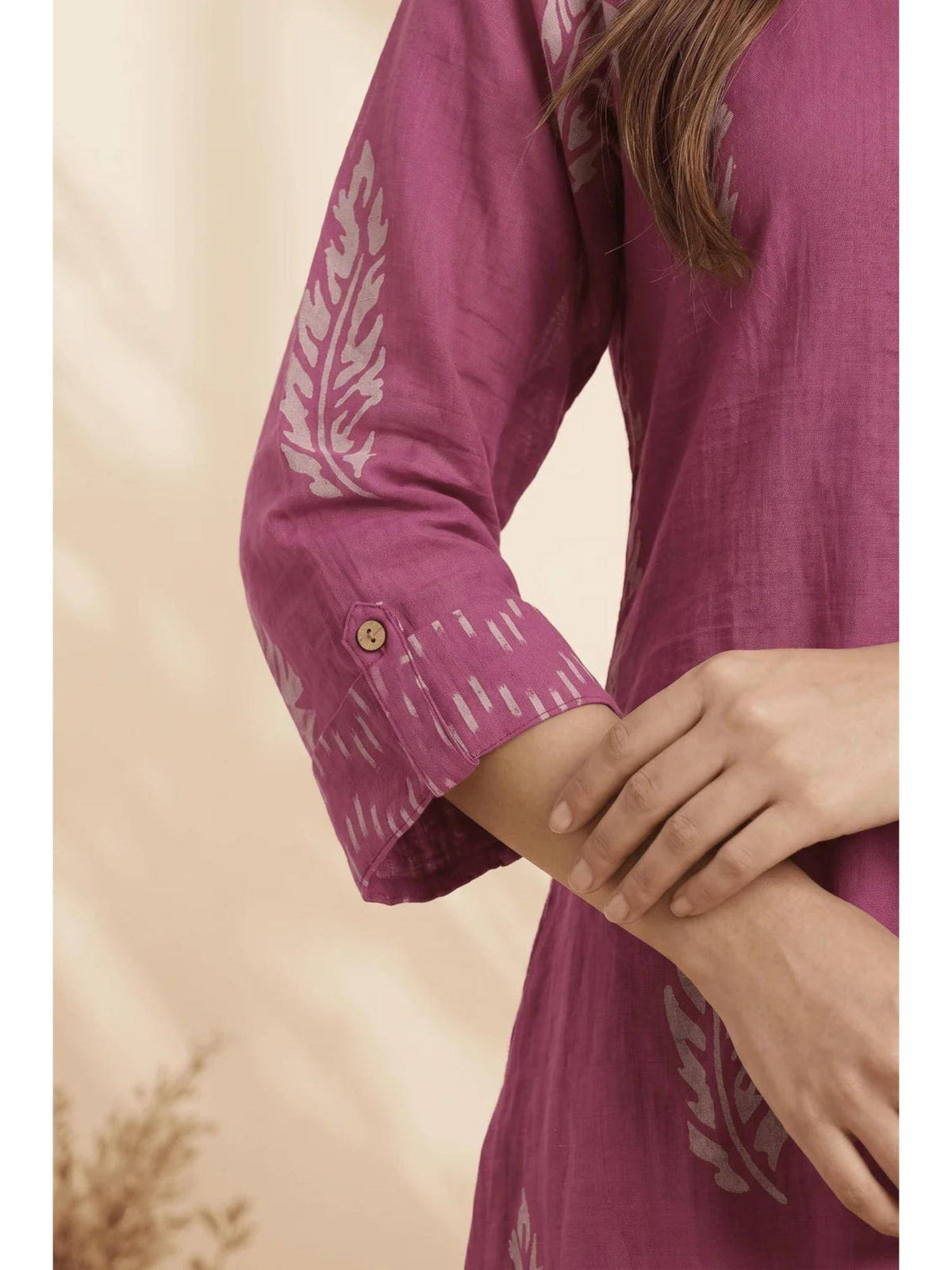 Navy Blue Midnight Fern Mulmul Layered Kurta | KDG - view 13