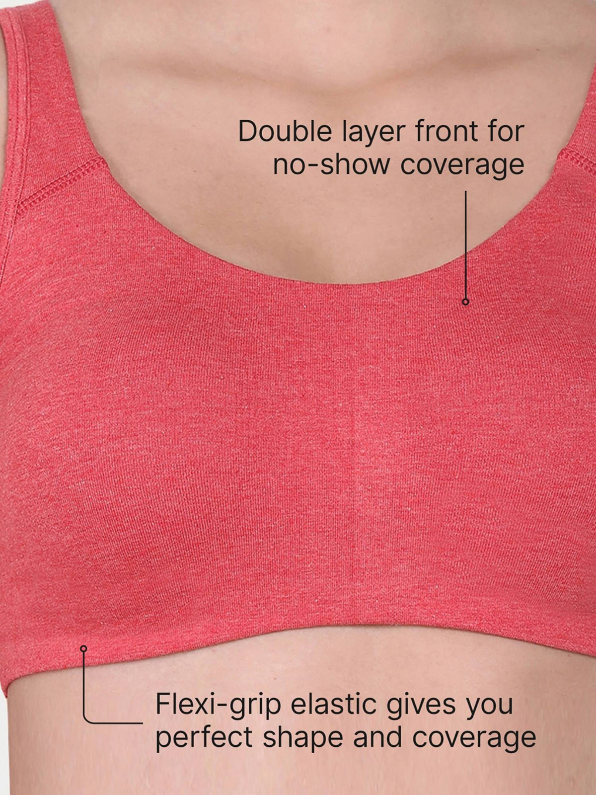 Sb06 Low Impact Cotton Sports Bra Non-Padded & Wirefree - Nude | sb09 - view 36