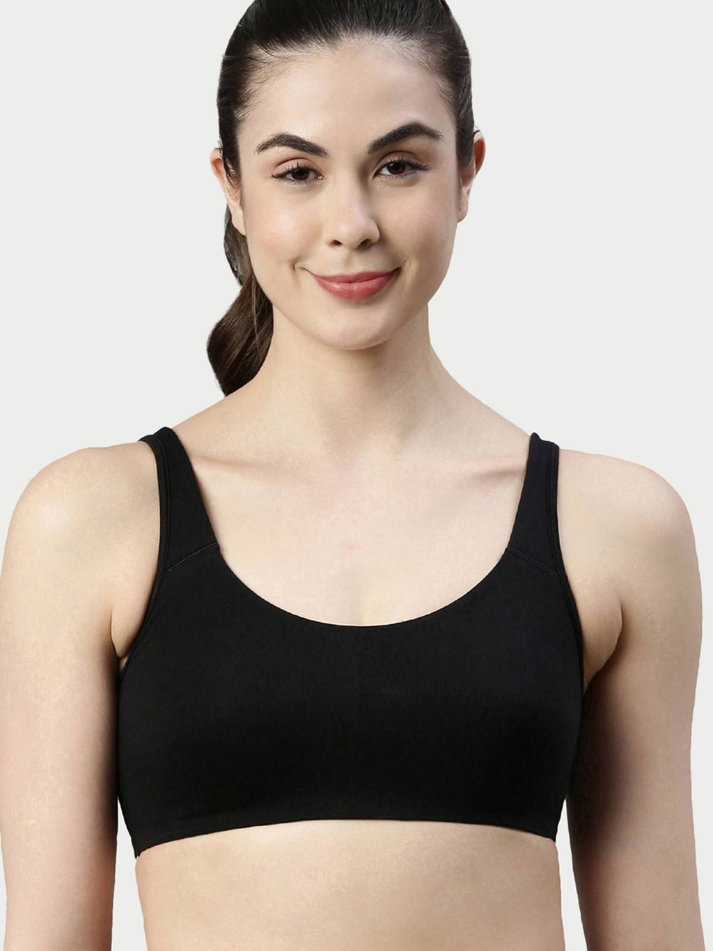 SB06 Low Impact Cotton Sports Non-Padded & Wirefree Bra - Blue | sb09 - view 38