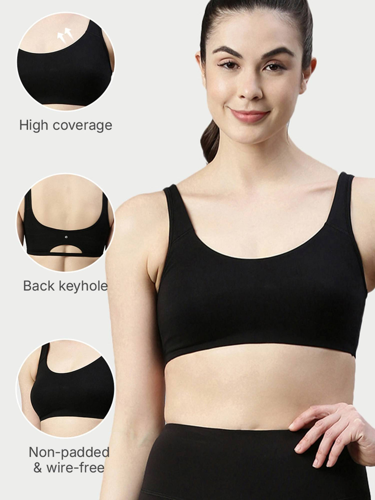 SB06 Low Impact Cotton Sports Bra - Non-Padded & Wirefree - Nude | sb09 - view 31