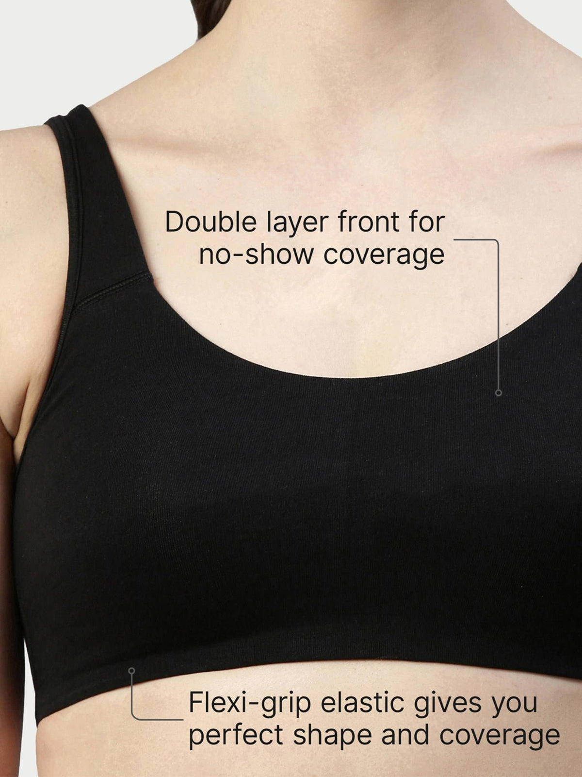 SB06 Low Impact Cotton Sports Bra - Non-Padded & Wirefree - Nude | sb09 - view 33