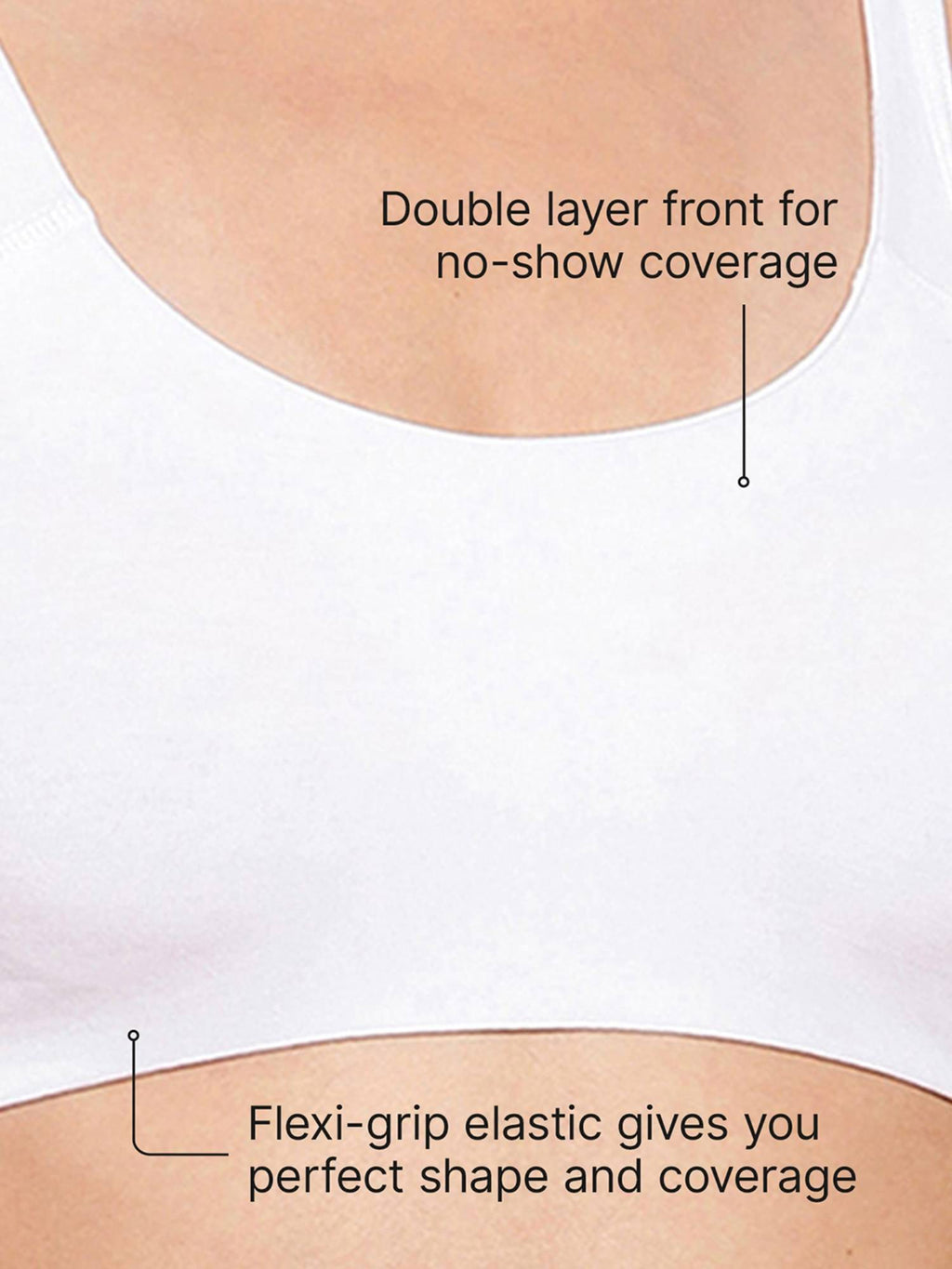 SB06 Low Impact Cotton Sports Bra - Non-Padded & Wirefree - Nude | sb09 - view 27
