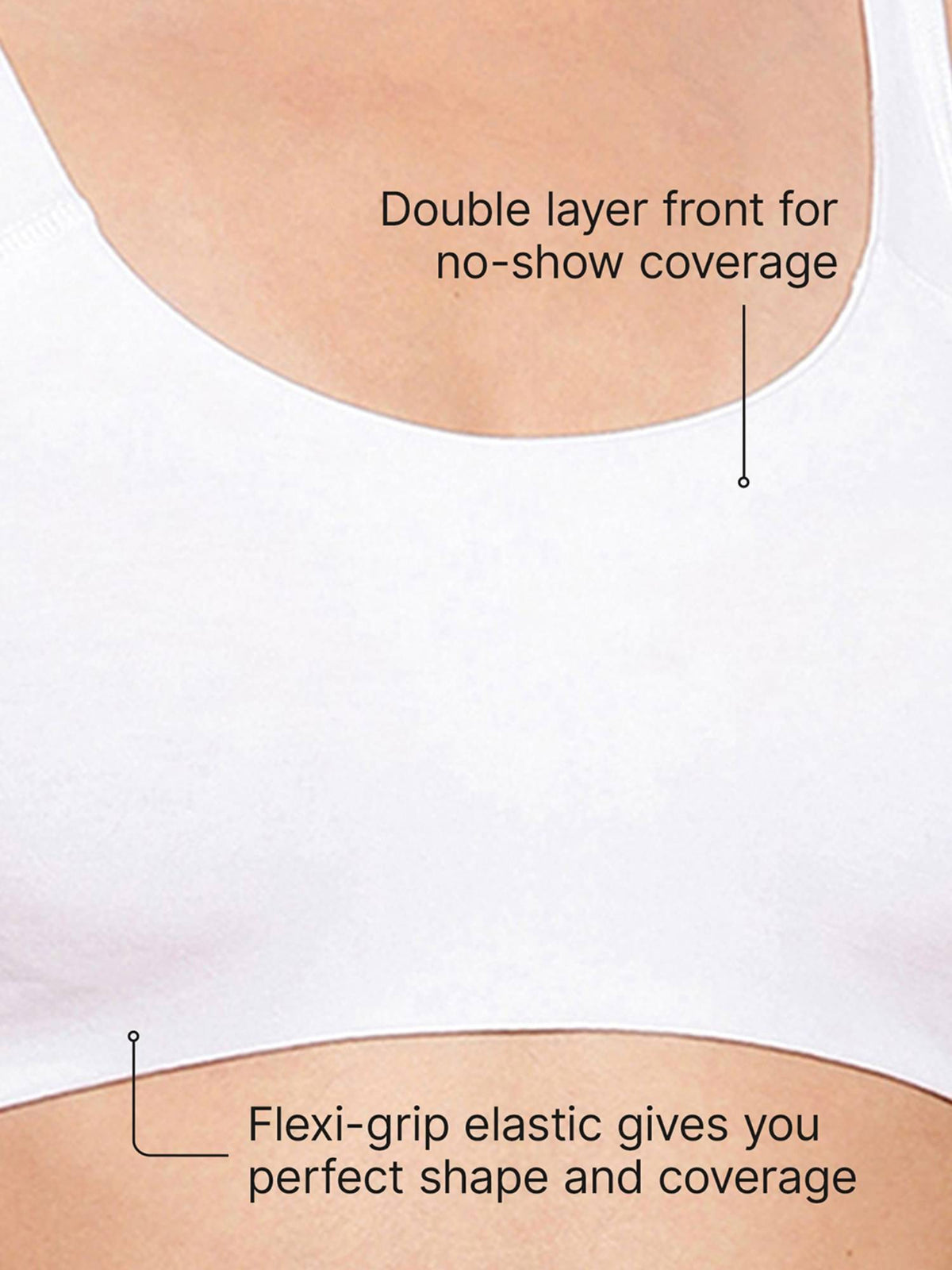 SB06 Low Impact Cotton Sports Bra - Non-Padded & Wirefree - Nude | sb09 - view 27