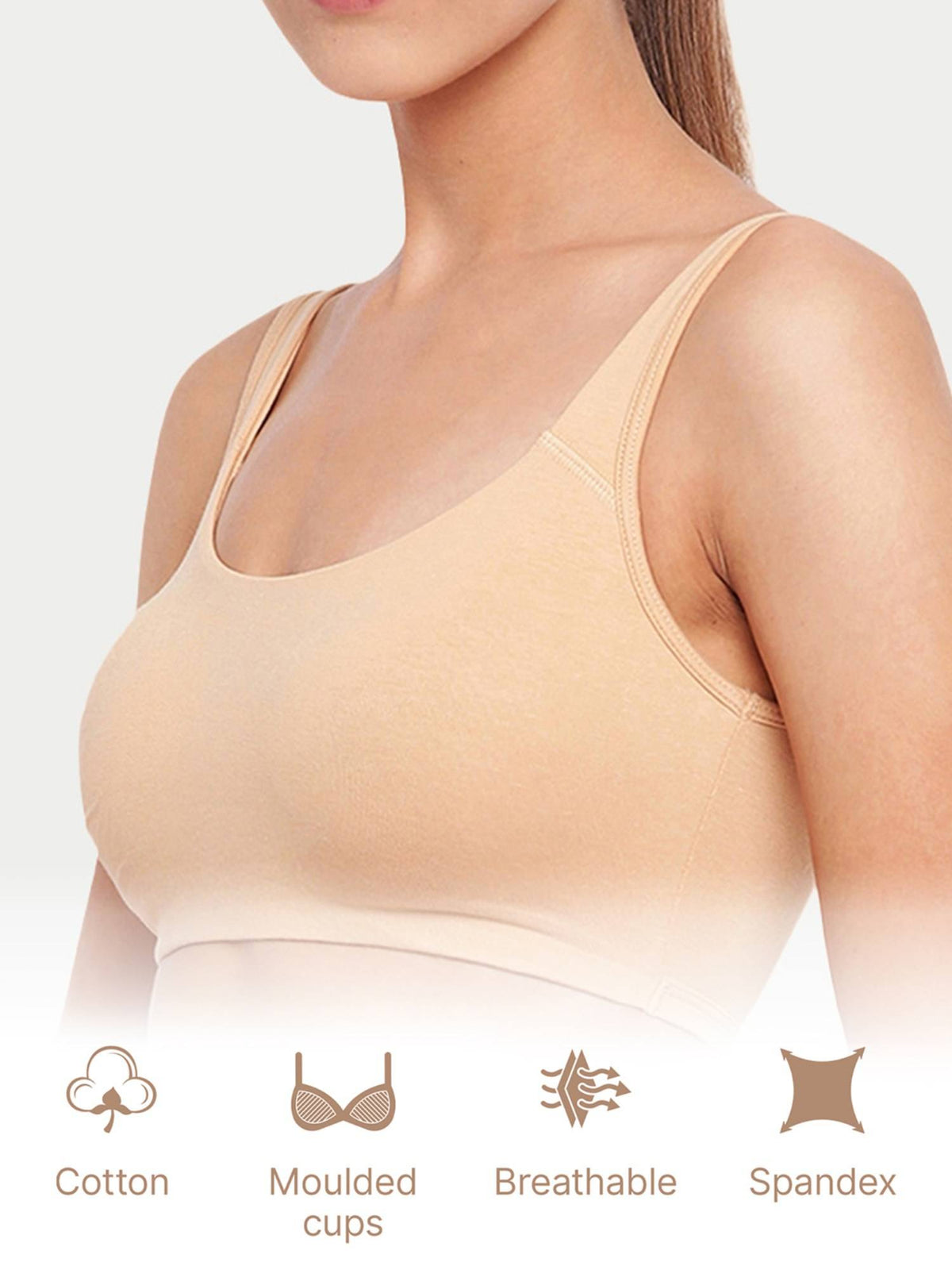 SB06 Low Impact Cotton Sports Non-Padded & Wirefree Bra - Blue | sb09 - view 20