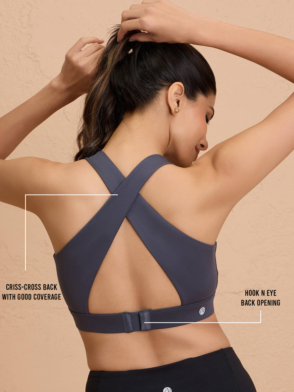 Ultimate Cross Back Sports Bra with Removable Cups NYK909 Olive | sb09 - view 28