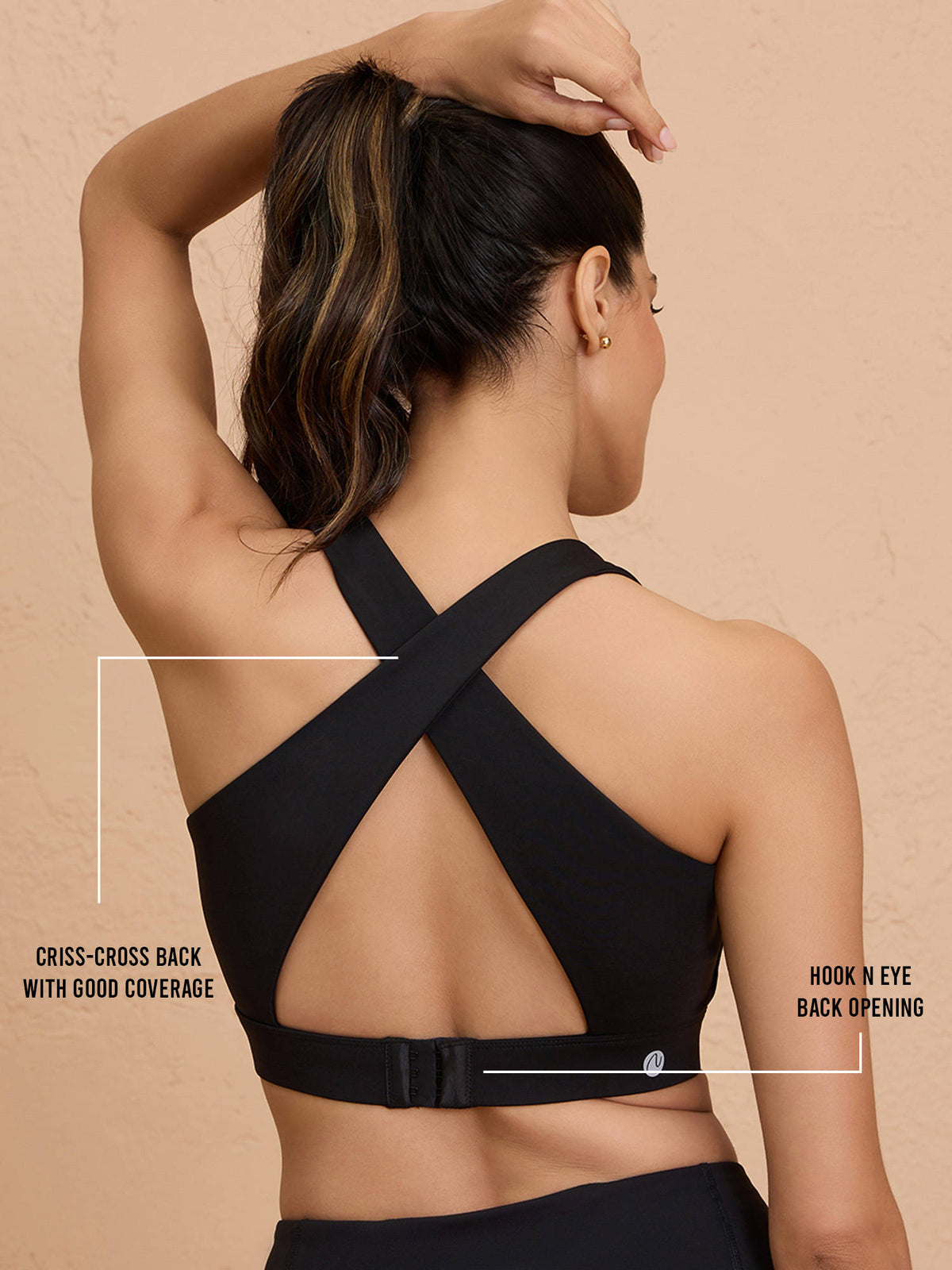 Ultimate Cross Back Sports Bra with Removable Cups NYK909 Olive | sb09 - view 37