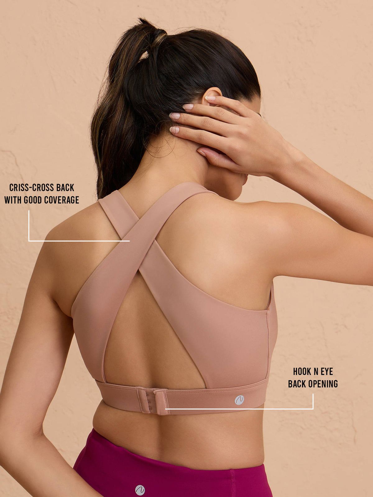 Ultimate Cross Back Sports Bra with Removable Cups NYK909 Olive | sb09 - view 12