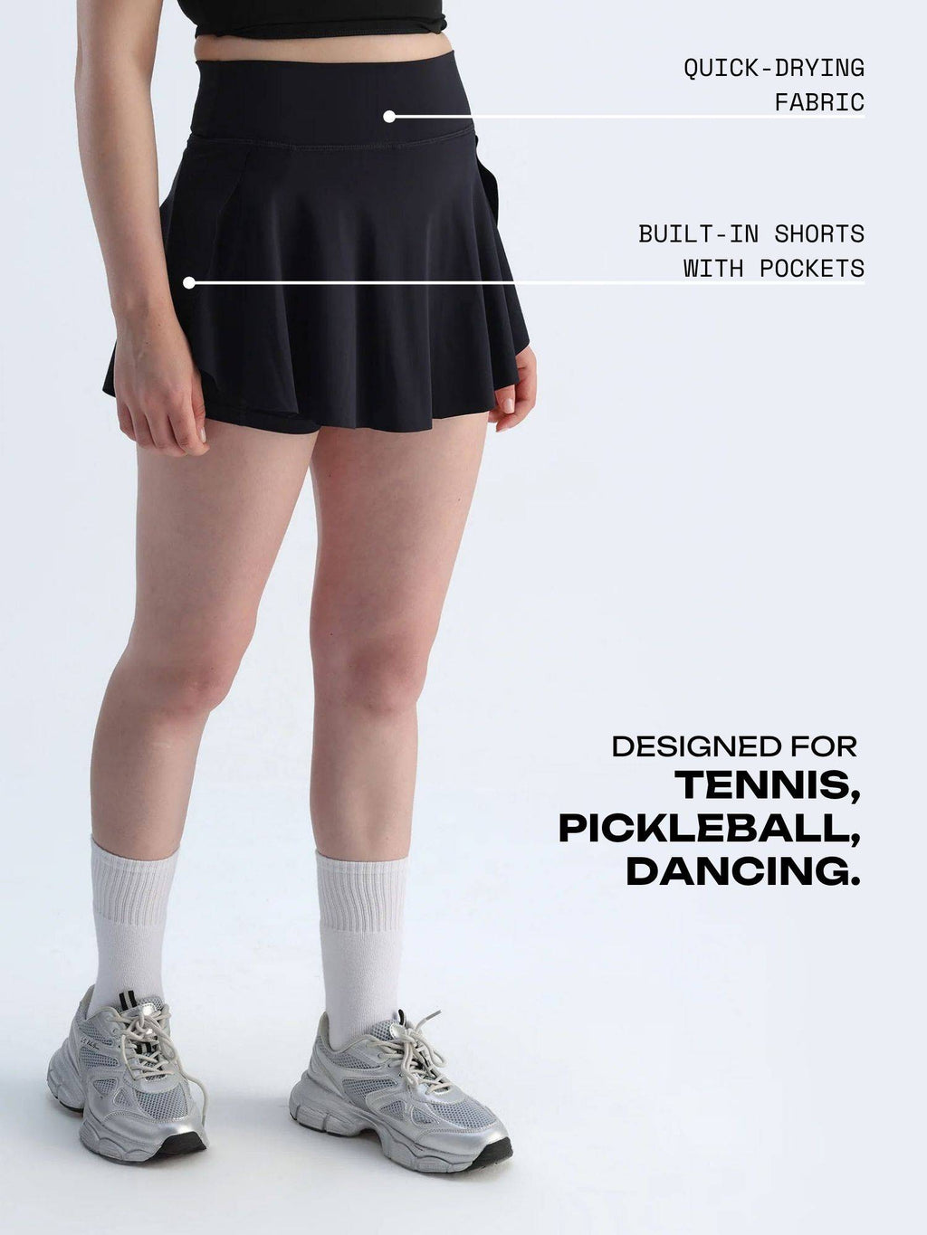 Black Swirl Tennis Skorts - view 3