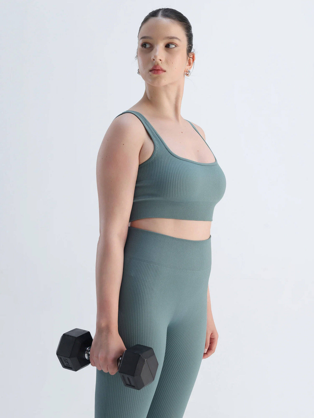 Brown Auburn Contoured Seamless Solid Sports Bra | sb09 - view 7