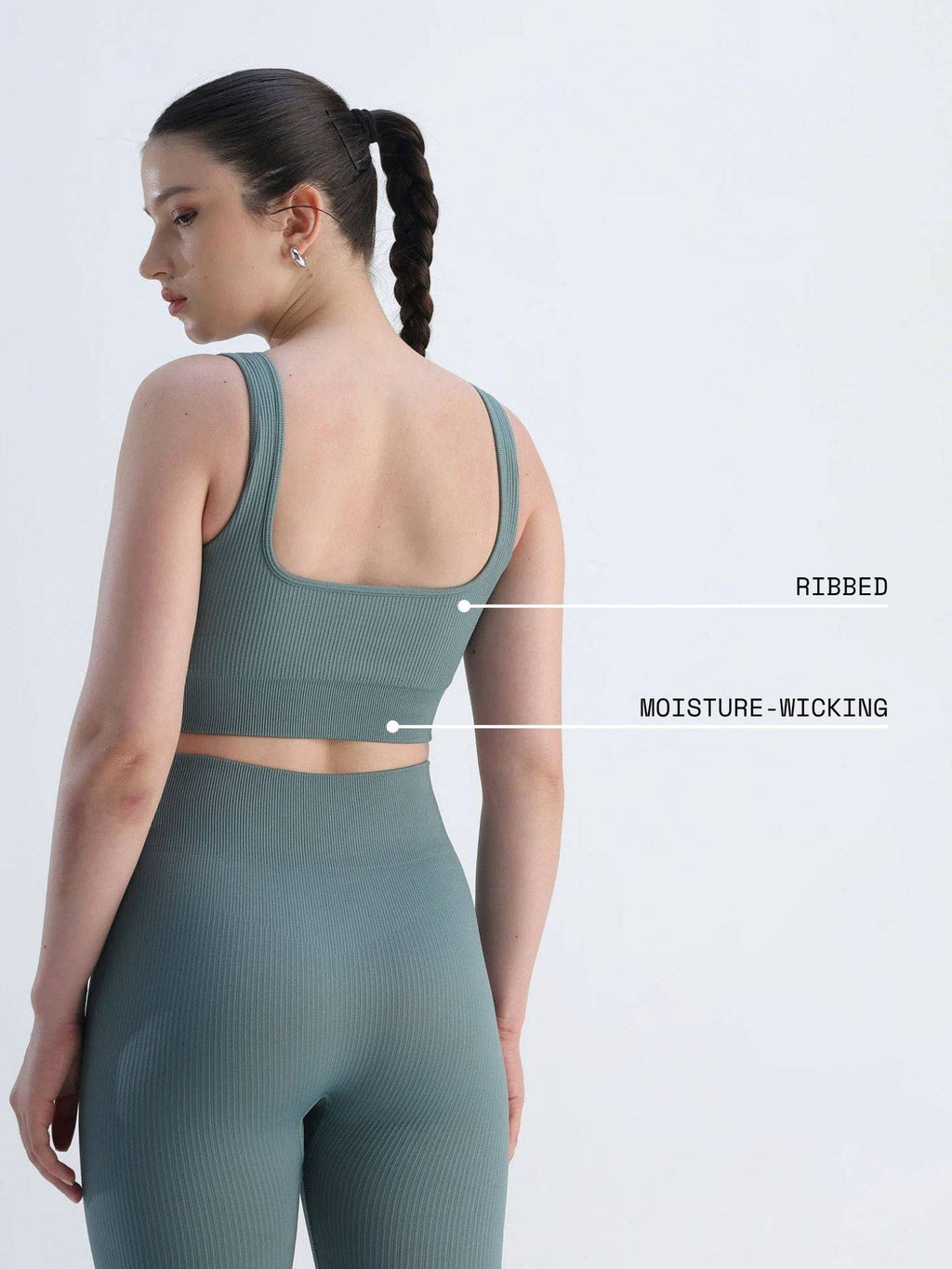 Raven Black Contoured Seamless Solid Sports Bra | sb09 - view 17