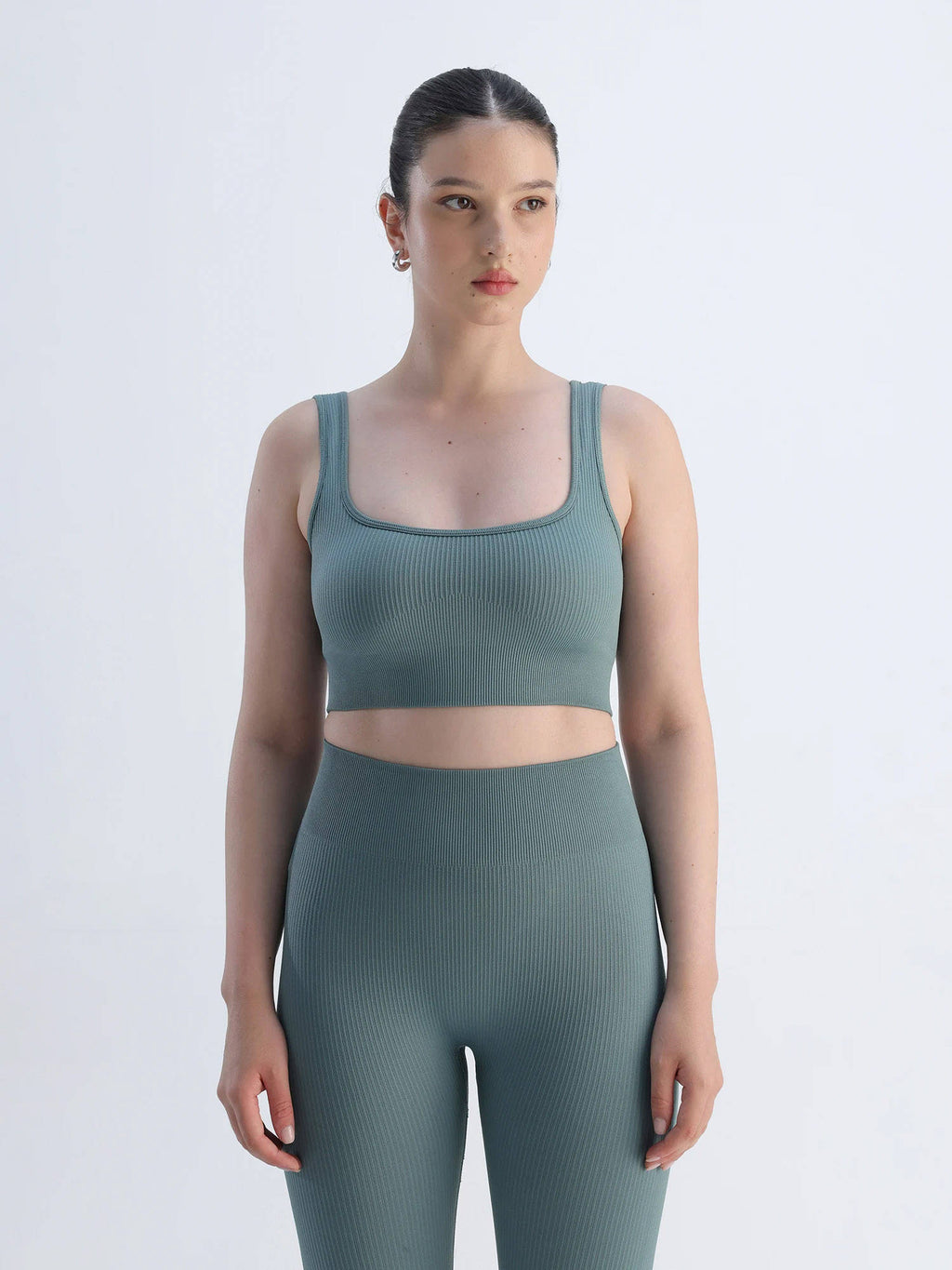 Raven Black Contoured Seamless Solid Sports Bra | sb09 - view 18
