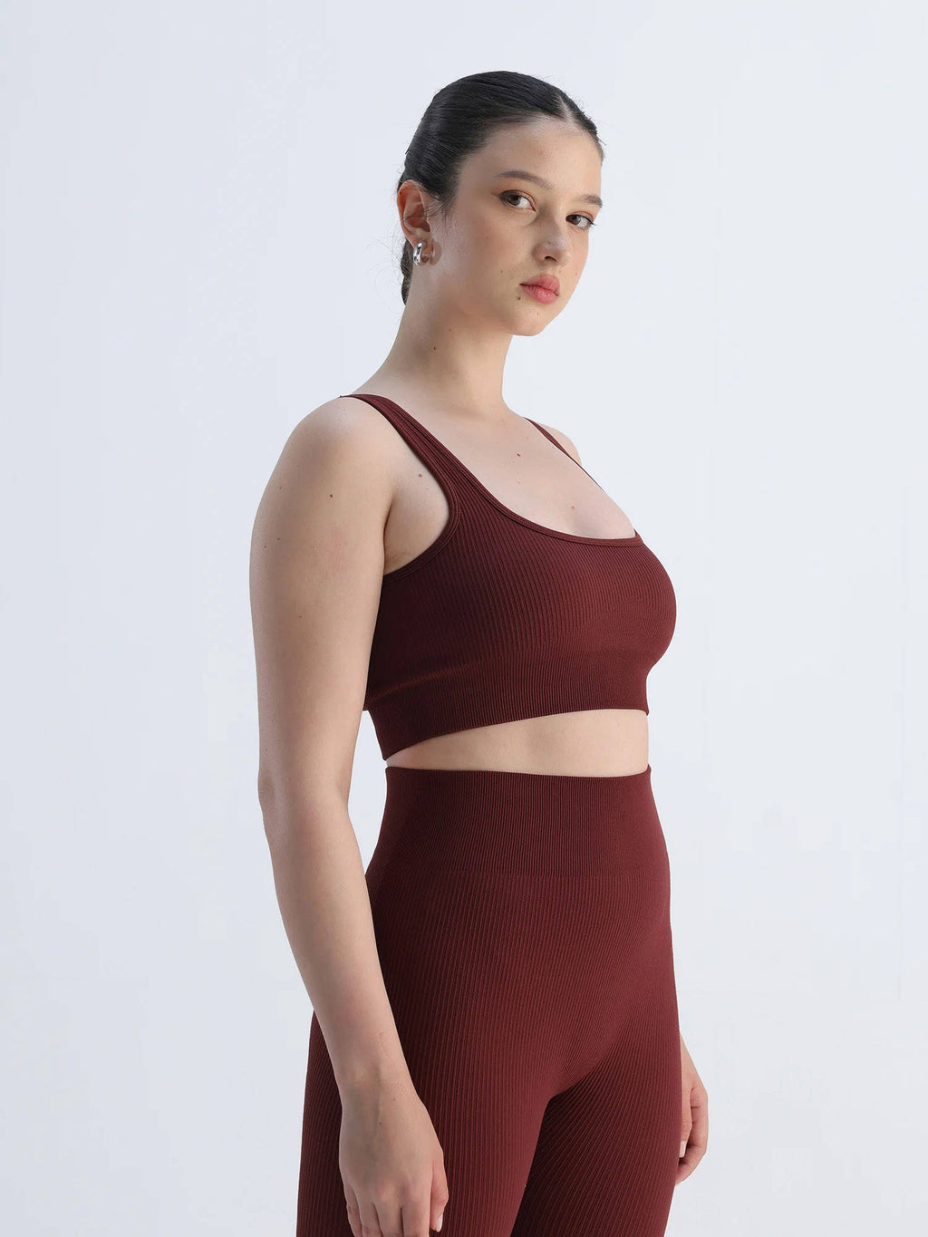 Raven Black Contoured Seamless Solid Sports Bra | sb09 - view 12