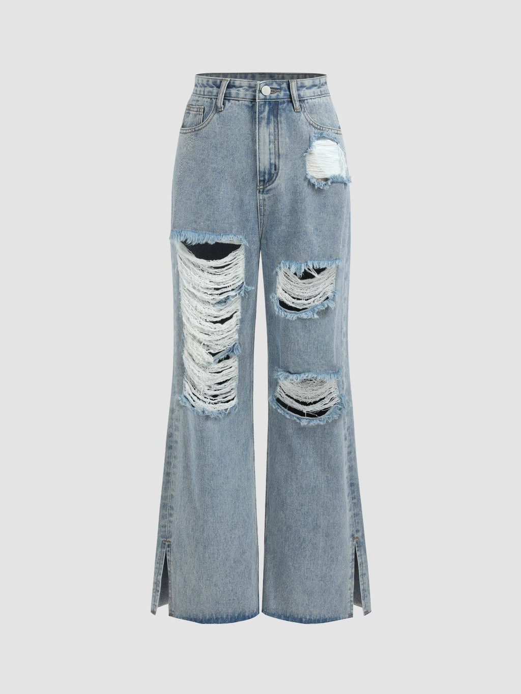 Denim Ripped Wide Leg Jeans | WL90 - view 2