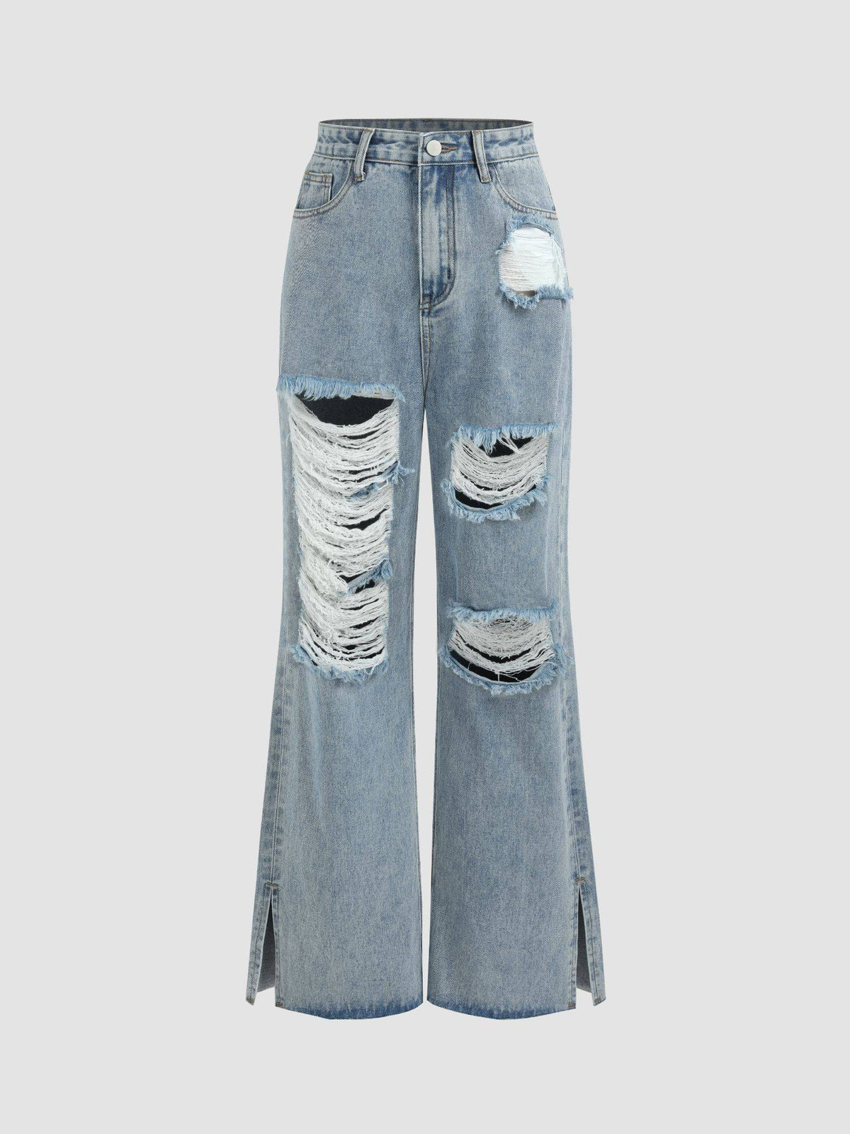 Denim Ripped Wide Leg Jeans | WL90 - view 2