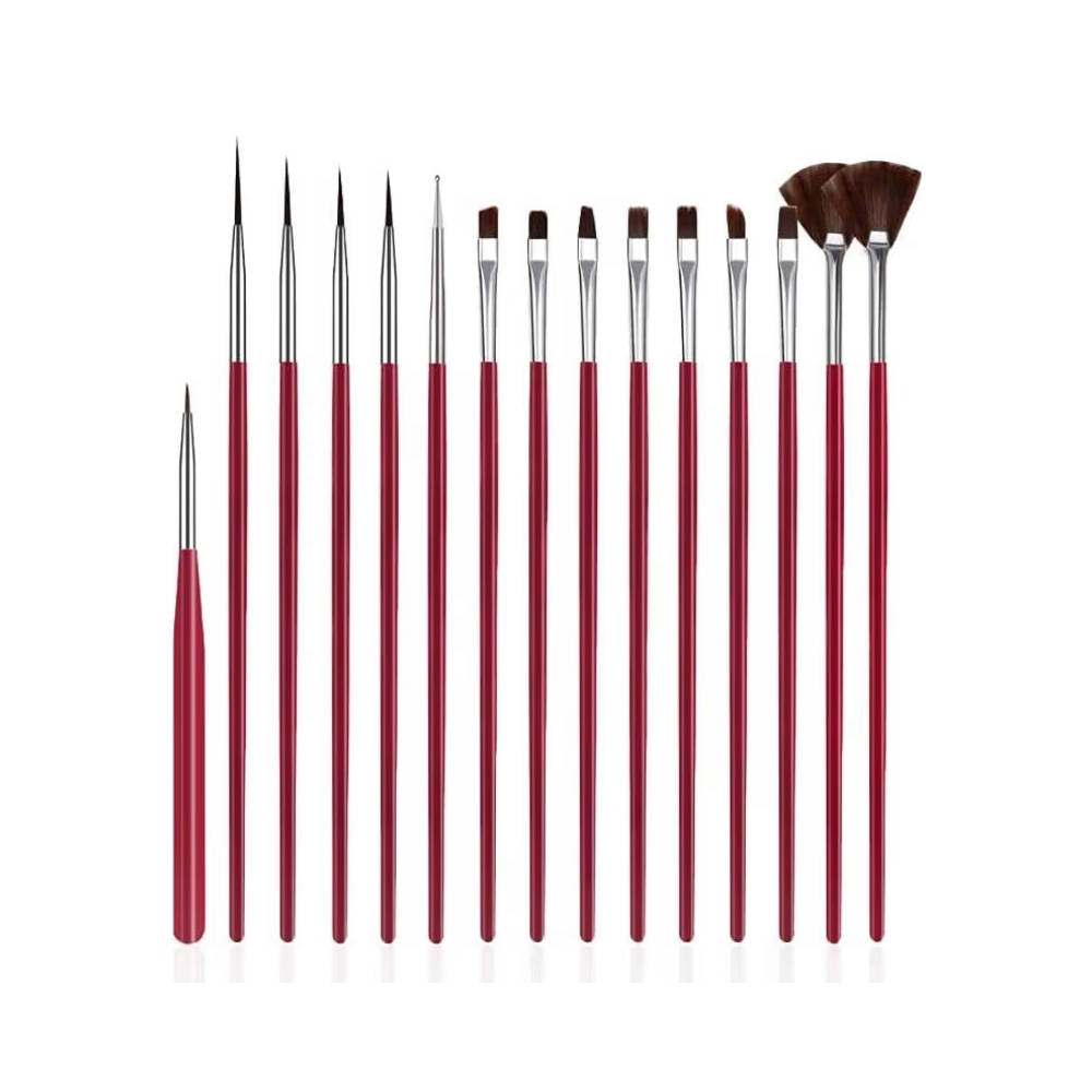 Nail Art Brush Set 0f 15 - GPCA0018 (Colour/ Shape May Vary) | T32 - view 2