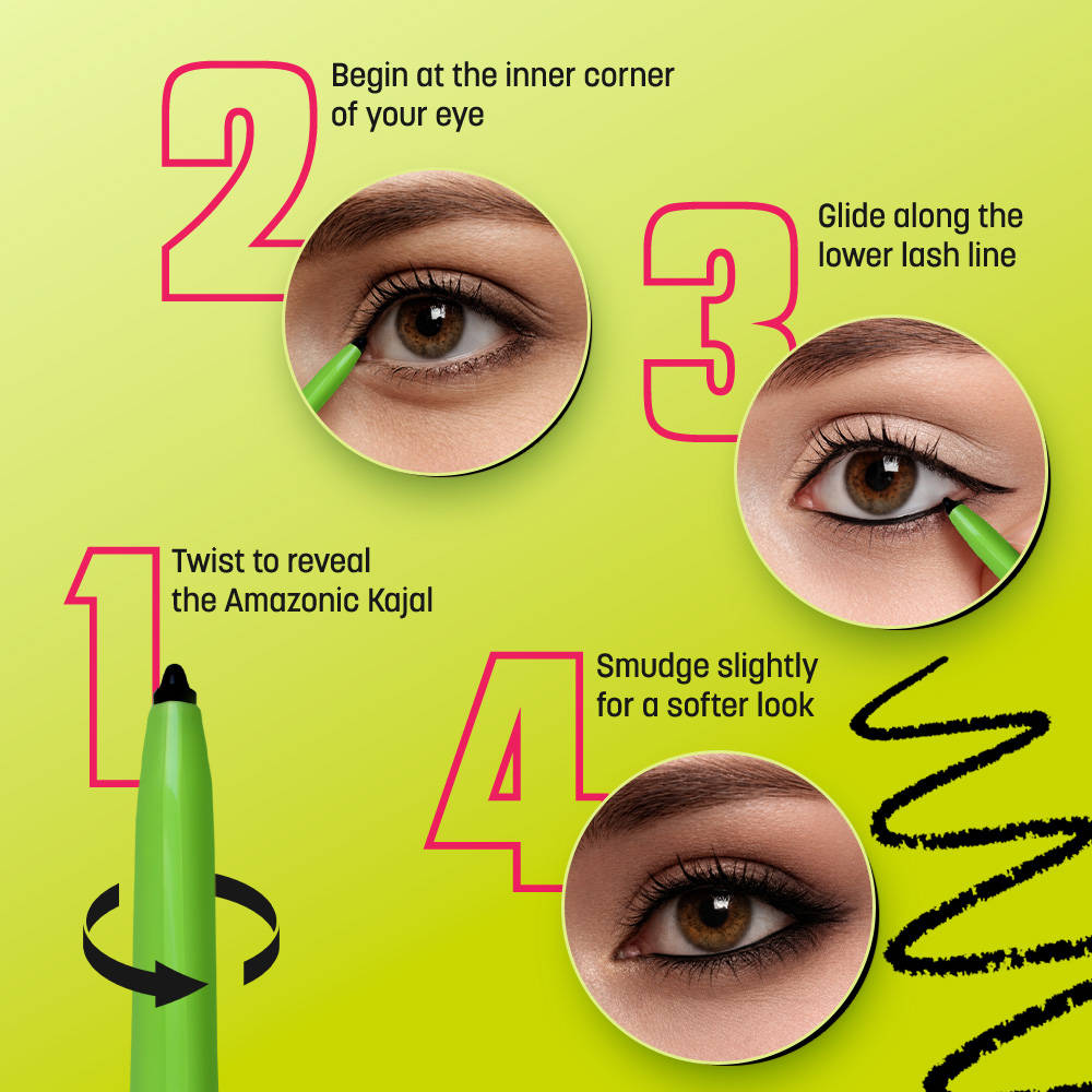 Eye Makeup Combo with Waterproof Liner Amazonic Kajal & XL Lash Volume Mascara | E20 - view 4