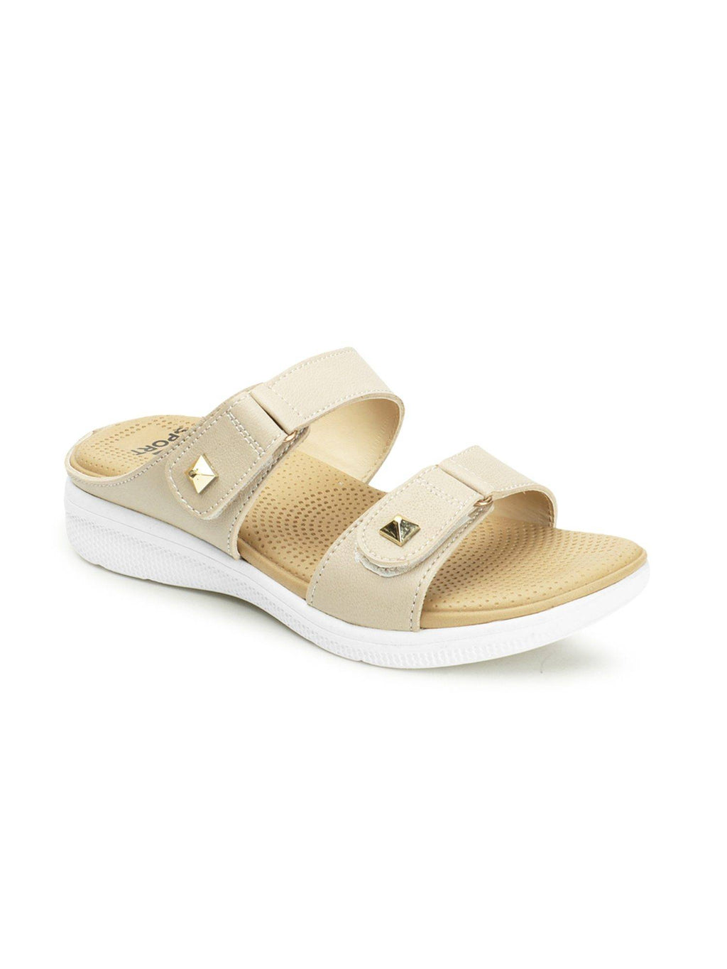 Beige Comfort Women's Velcro Sandals | SD89 - view 4