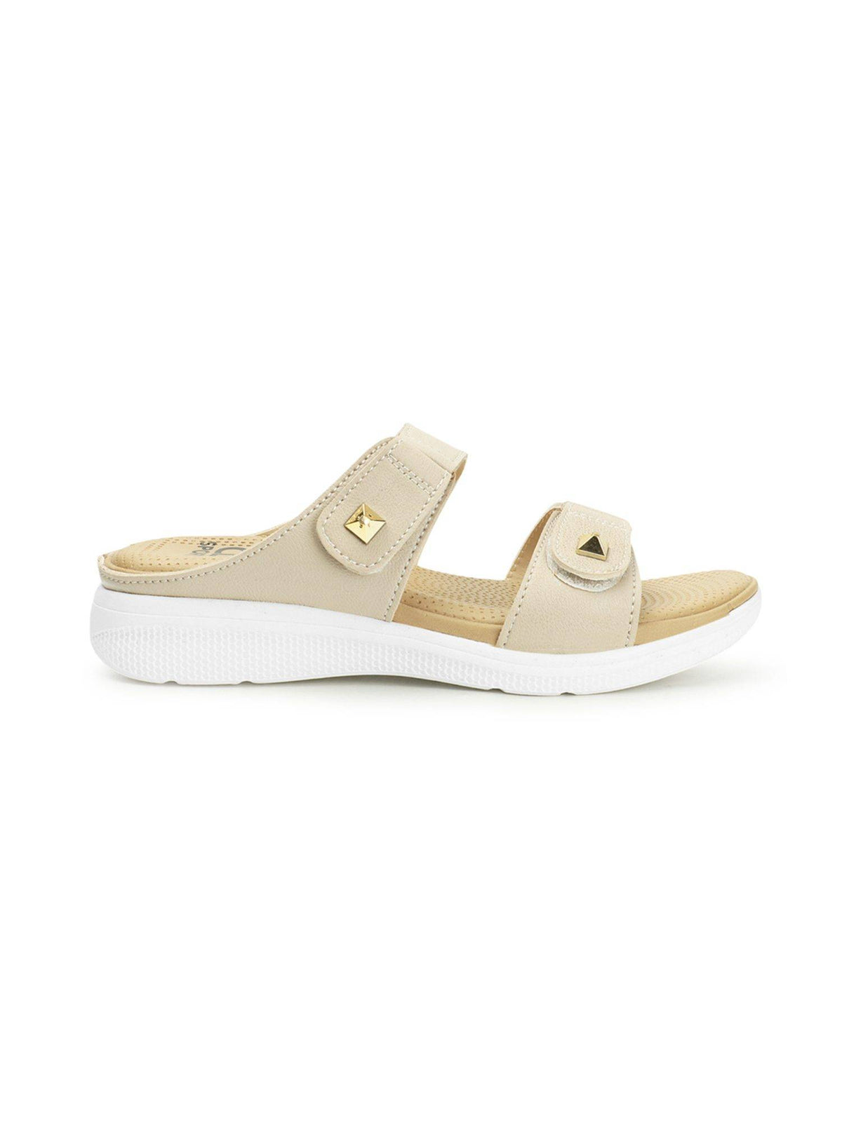 Beige Comfort Women's Velcro Sandals | SD89 - view 5