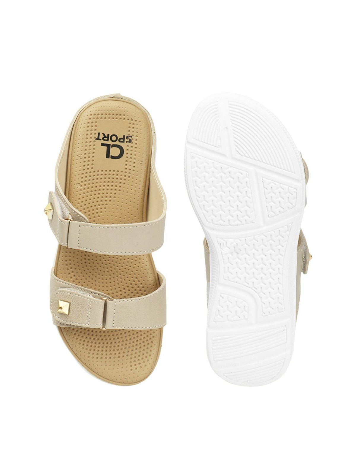 Beige Comfort Women's Velcro Sandals | SD89 - view 7