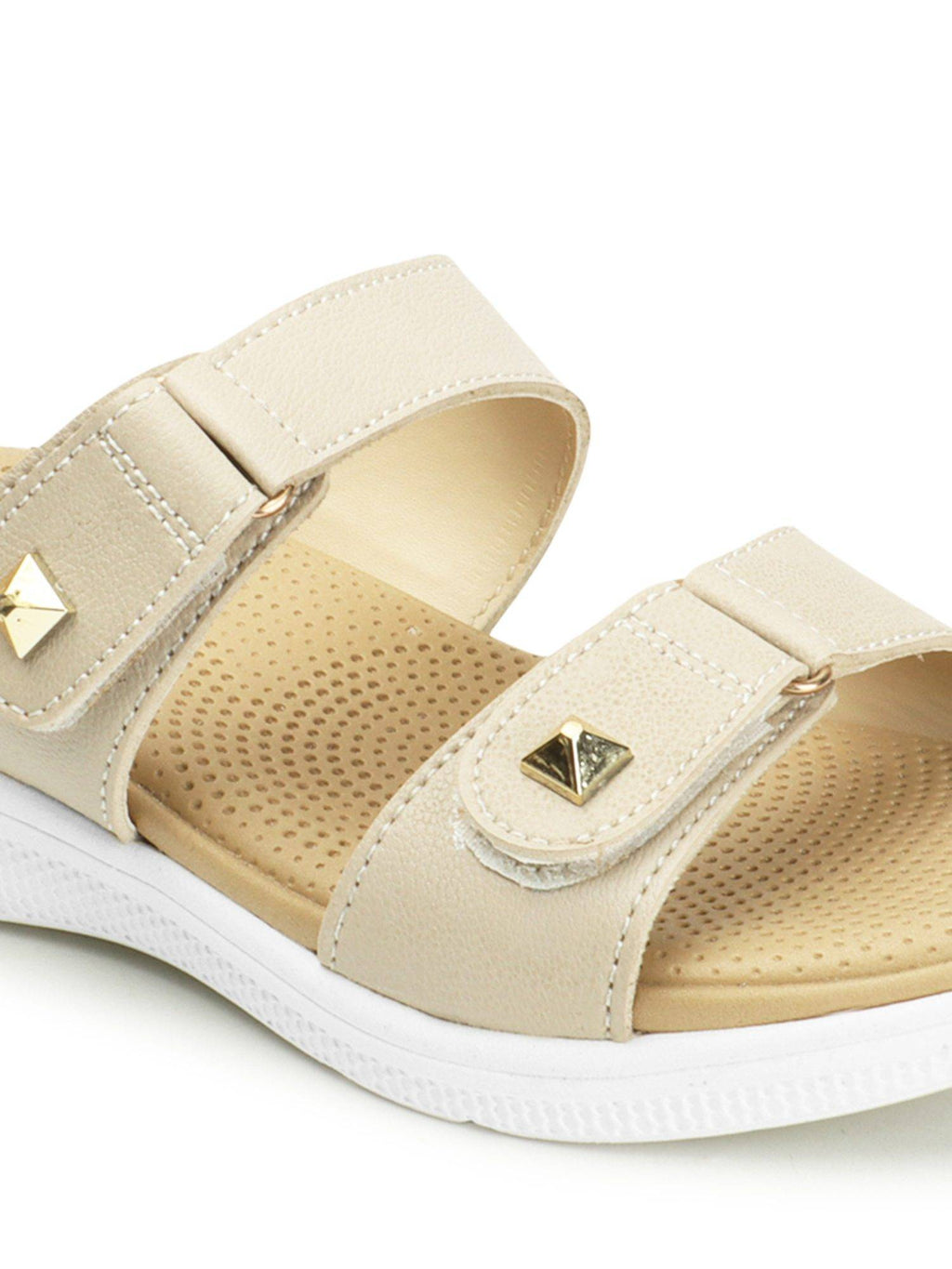 Beige Comfort Women's Velcro Sandals | SD89 - view 8