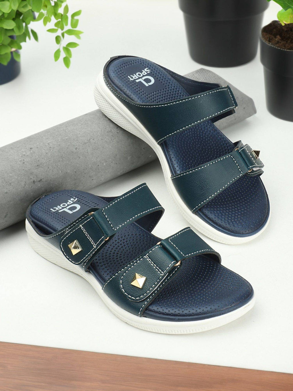 Beige Comfort Women's Velcro Sandals | SD89 - view 11