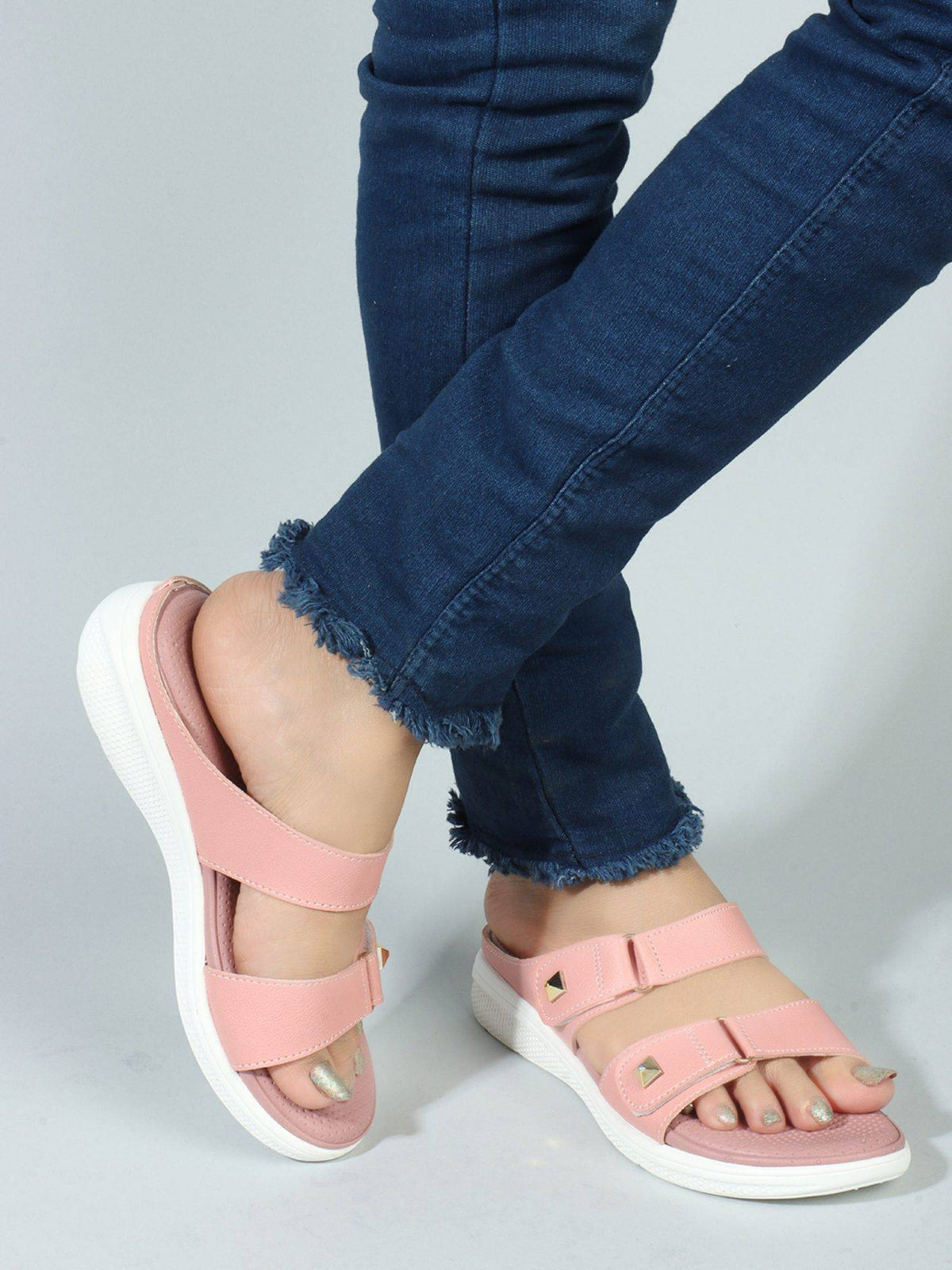 Beige Comfort Women's Velcro Sandals | SD89 - view 17