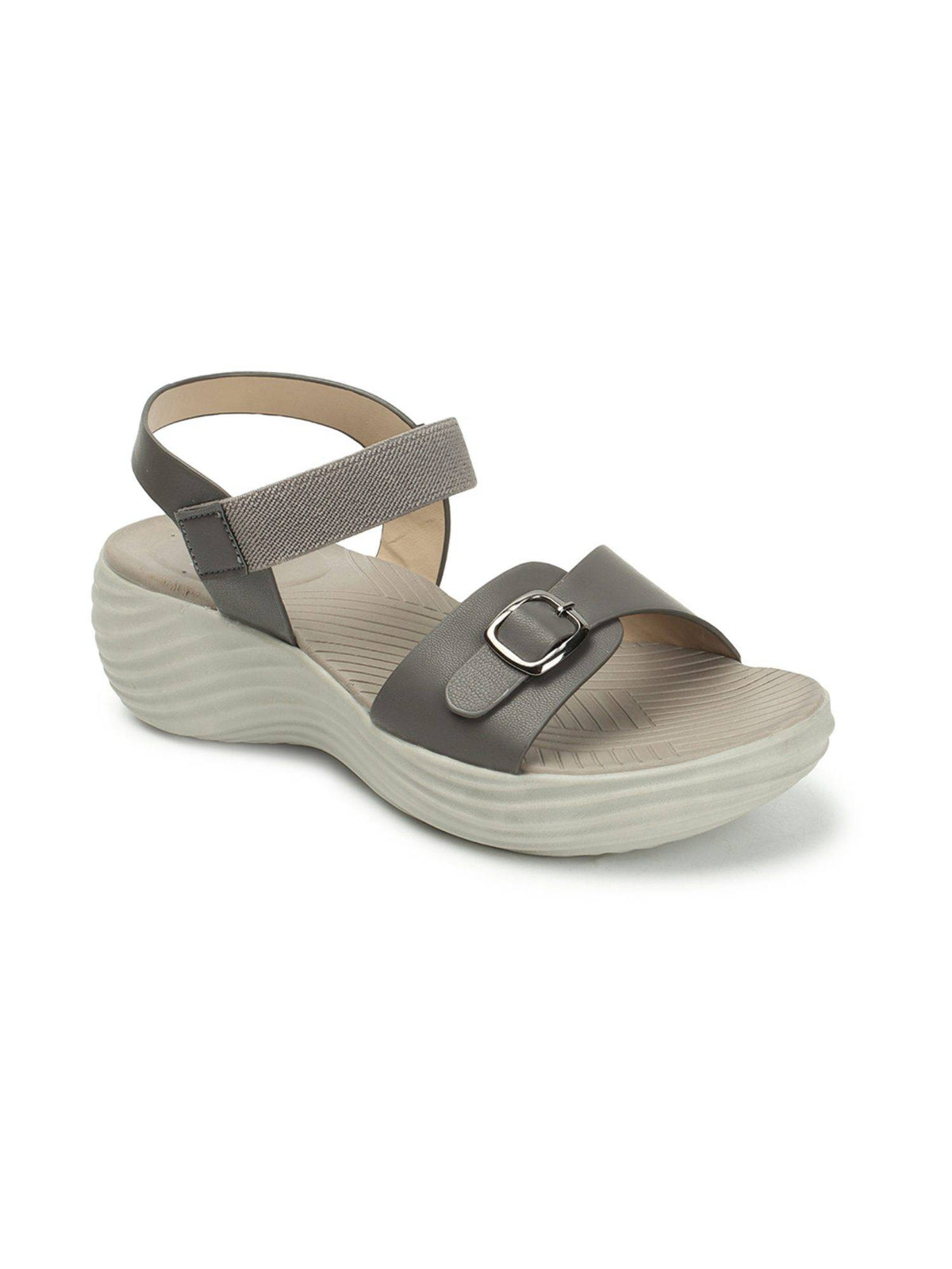 Grey Comfort Women's Hook & Loop Sandals | SD89 - view 4