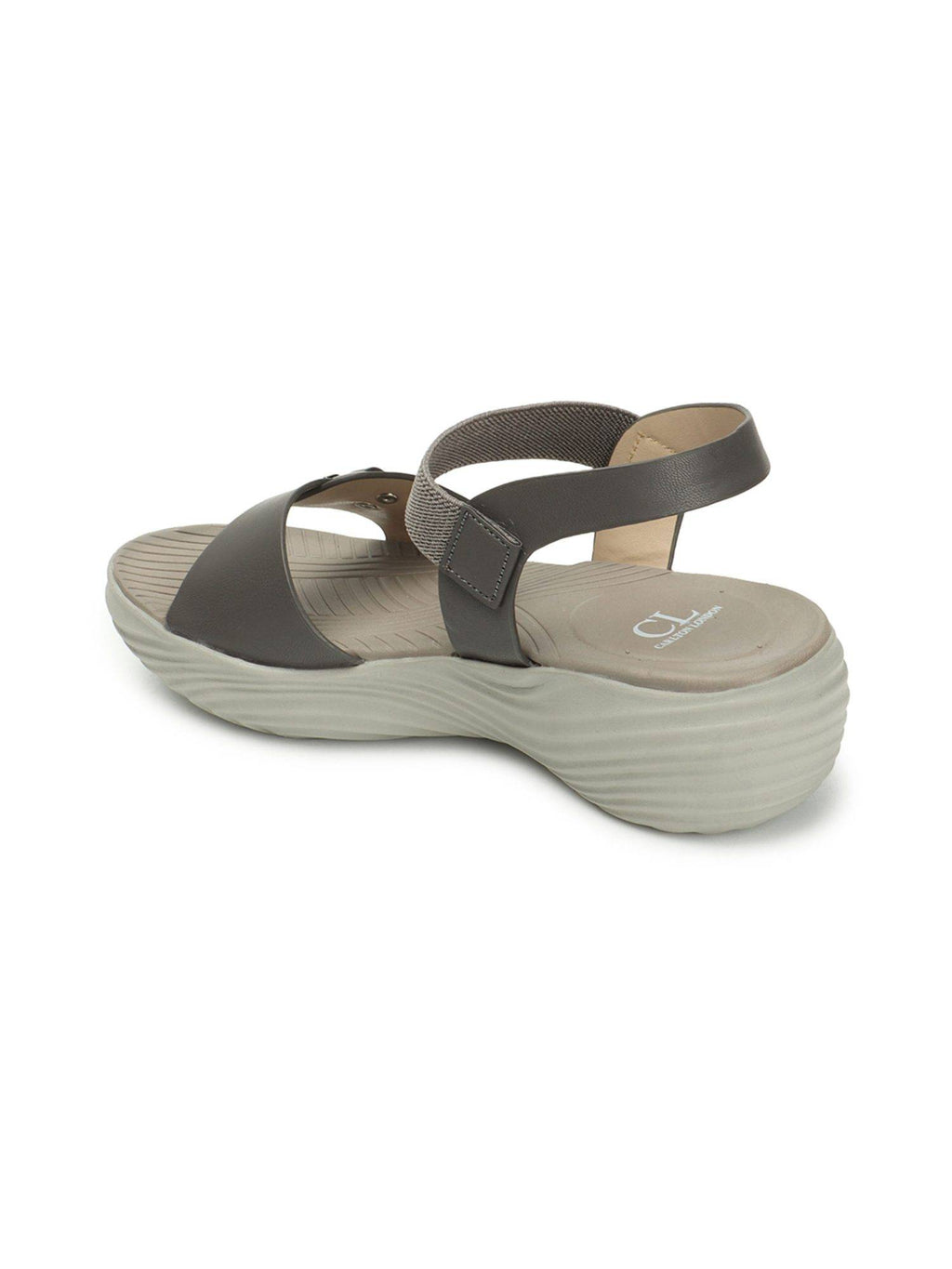Grey Comfort Women's Hook & Loop Sandals | SD89 - view 6