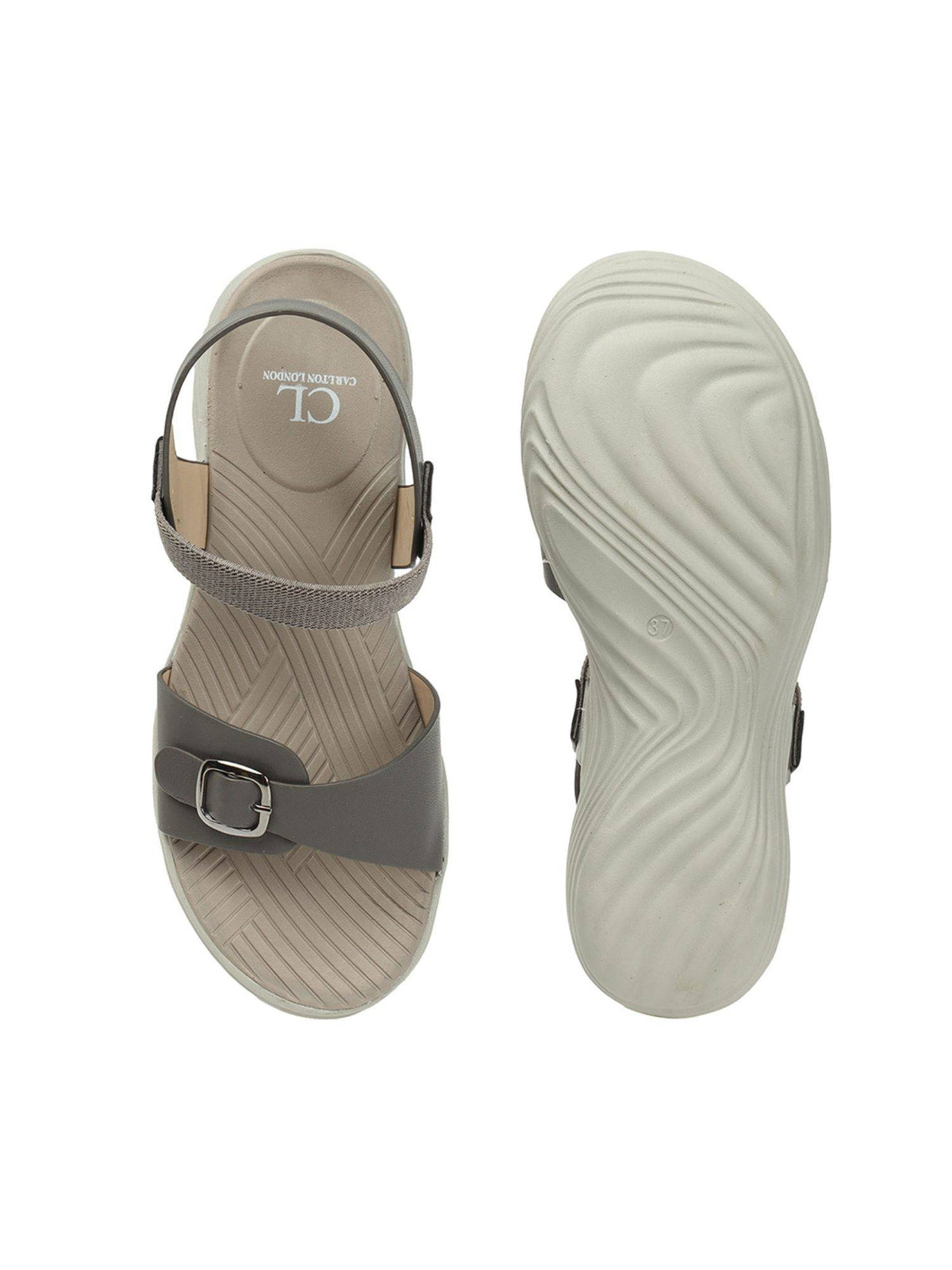 Grey Comfort Women's Hook & Loop Sandals | SD89 - view 7