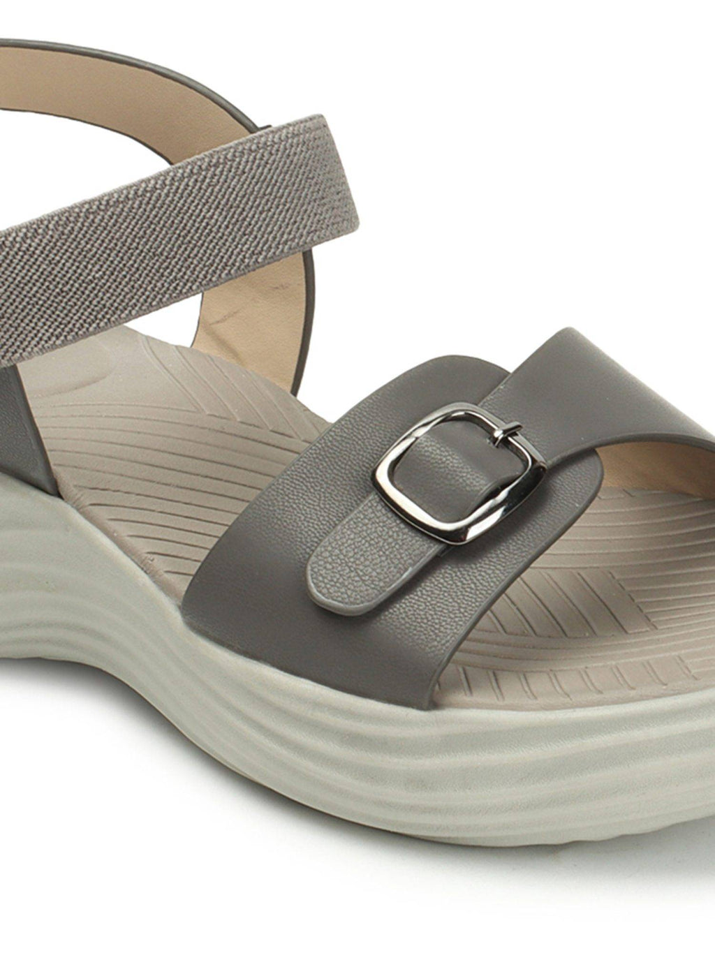 Grey Comfort Women's Hook & Loop Sandals | SD89 - view 8