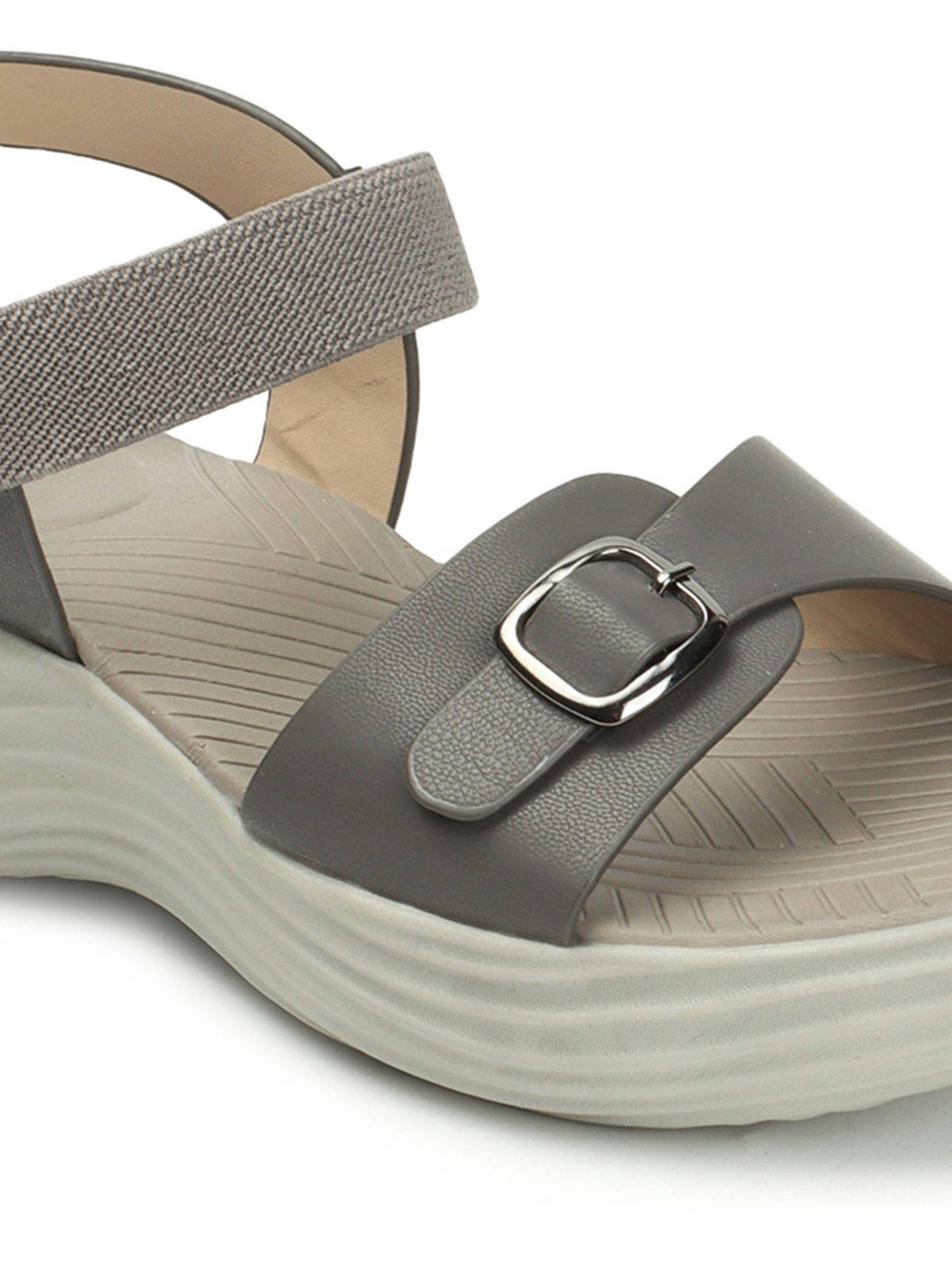 Grey Comfort Women's Hook & Loop Sandals | SD89 - view 8