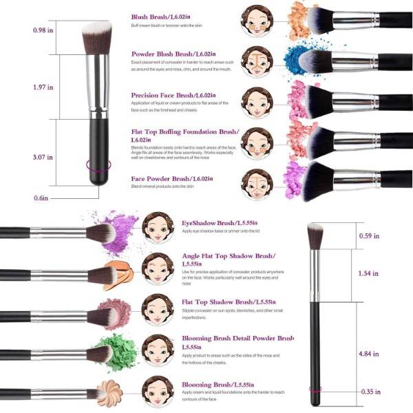Premium 10 Pcs Makeup Brush Set For Professional Home Use | C83 - view 4