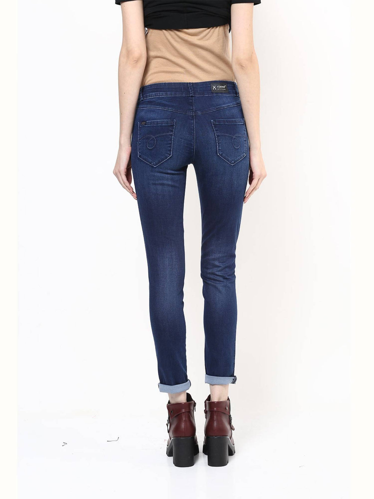 Women Blue Relaxed Fit Mid-rise Clean Look Jeans | RF89 - view 5