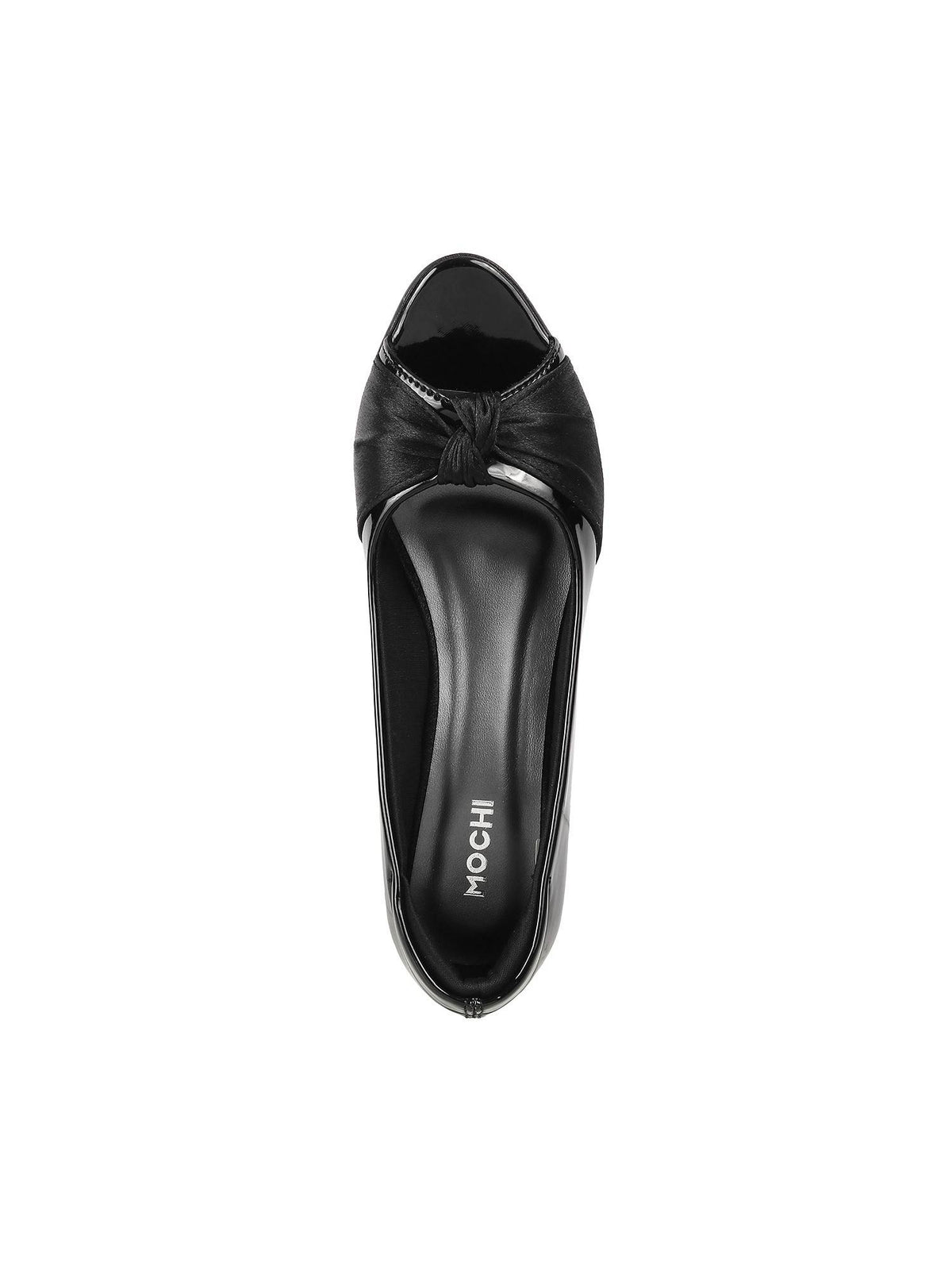 Black Synthetic Solid Peep Toes | H78 - view 2