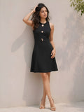 Women Purple Solid/Plain Polyester Dress | D56 - view 6