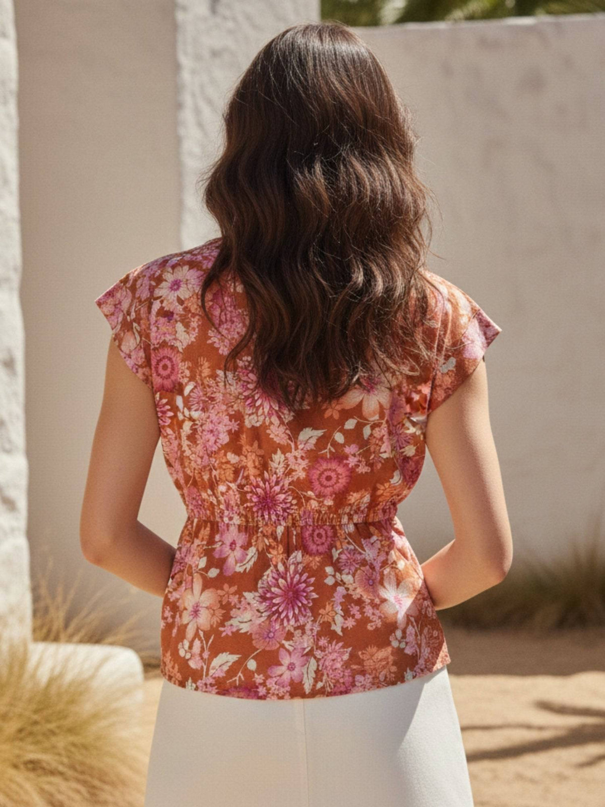 Brown Crinkled Top | pt51 - view 2