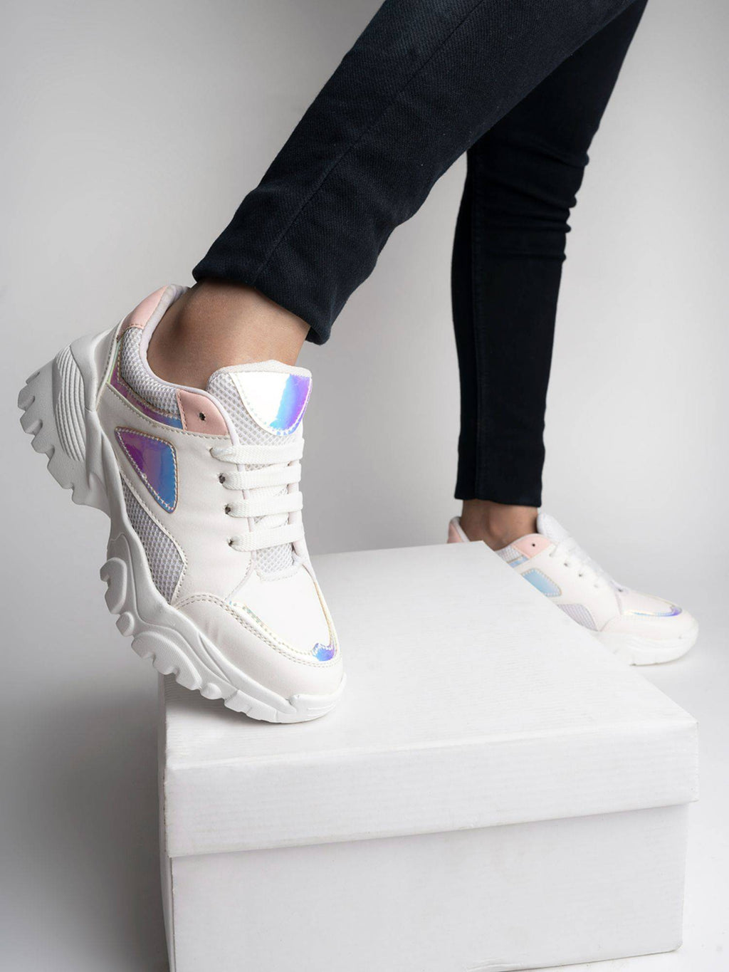 Women White Walking Shoes | SH9 - view 3