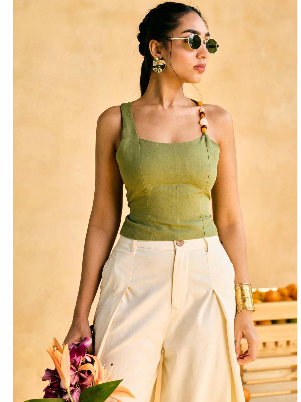Womens Aamras One-Shoulder Embellished Top | TT90 - view 3