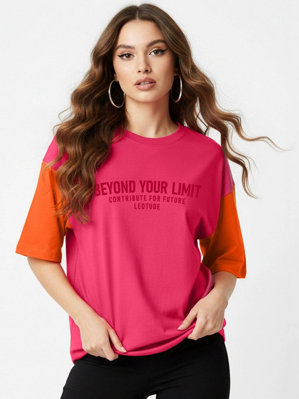 Printed Womens Round Neck Navy Blue T-Shirt | TS56 - view 13