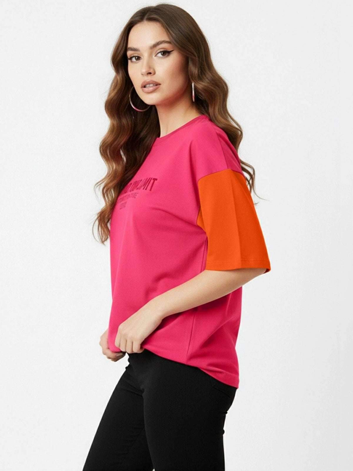 Typography Women's Pink T-Shirt | TS56 - view 2
