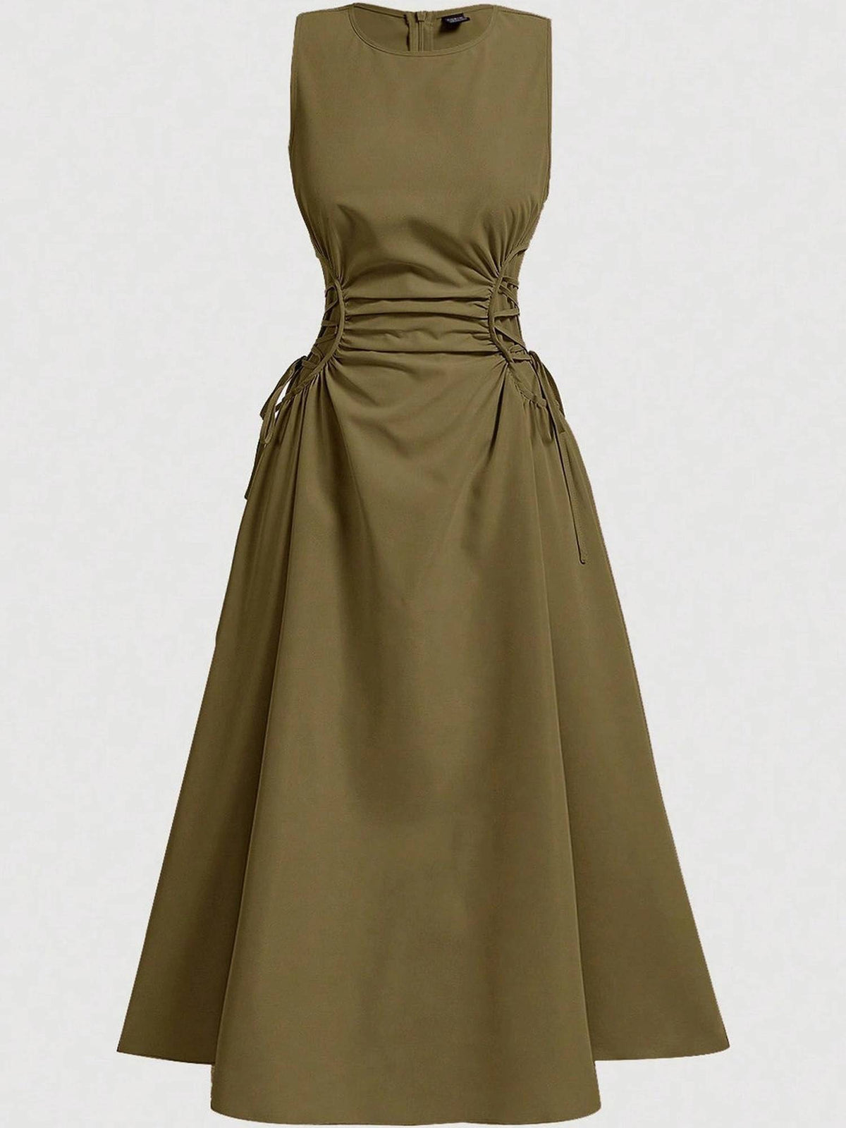 Pink Elasticated Cinched Waist Maxi Dress | D56 - view 3