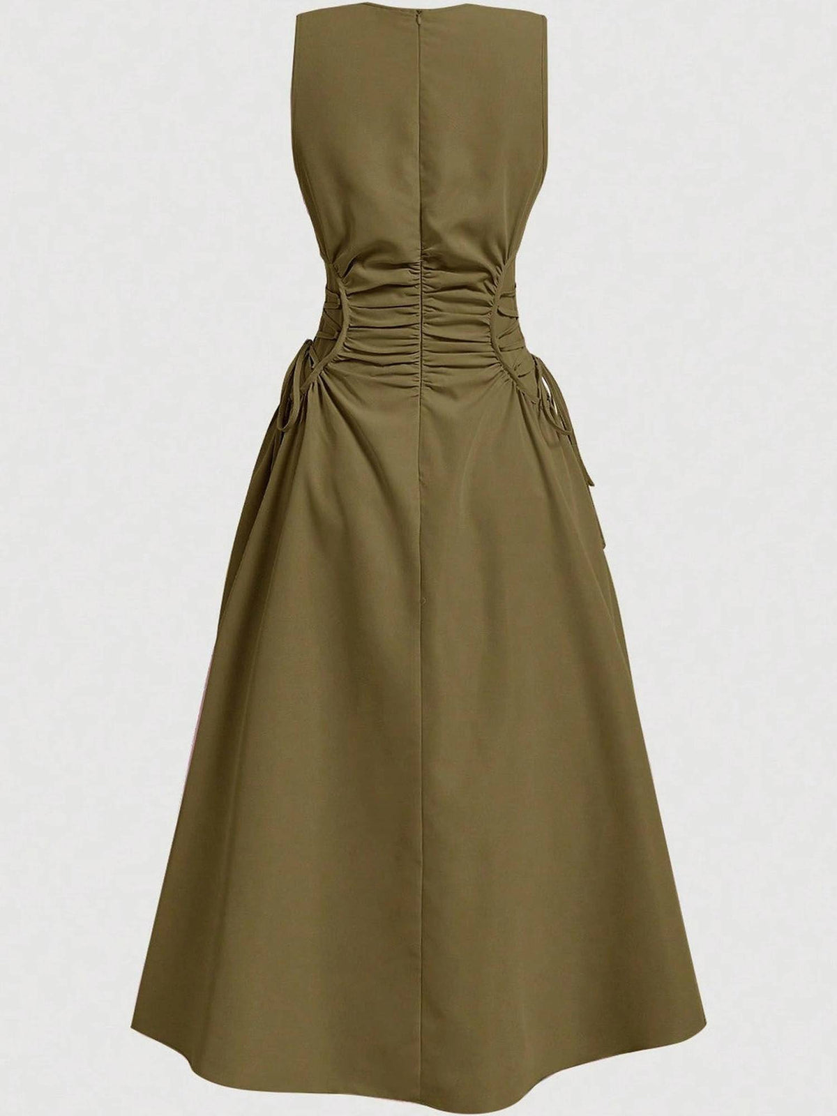 Pink Elasticated Cinched Waist Maxi Dress | D56 - view 4
