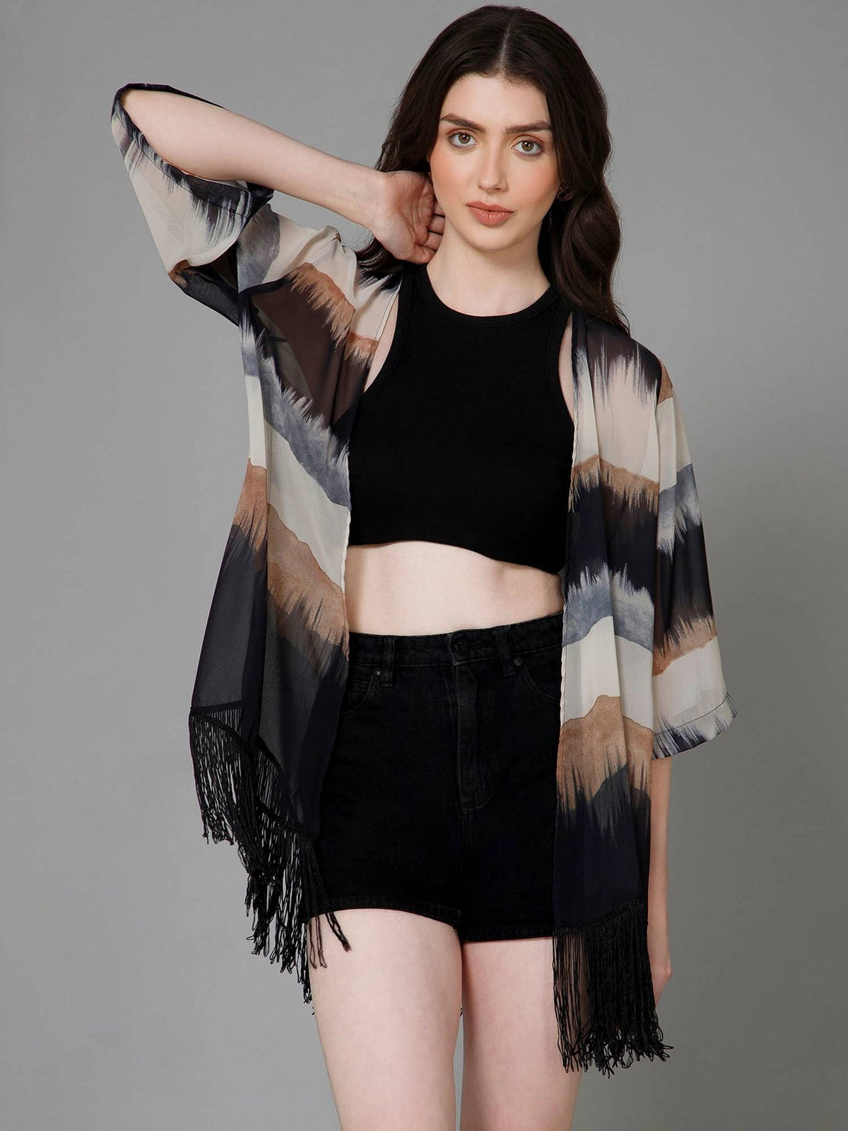 Ombre Kimono Printed Shrug | JC78 - view 1