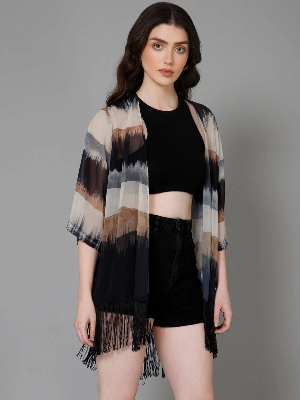 Ombre Kimono Printed Shrug | JC78 - view 4