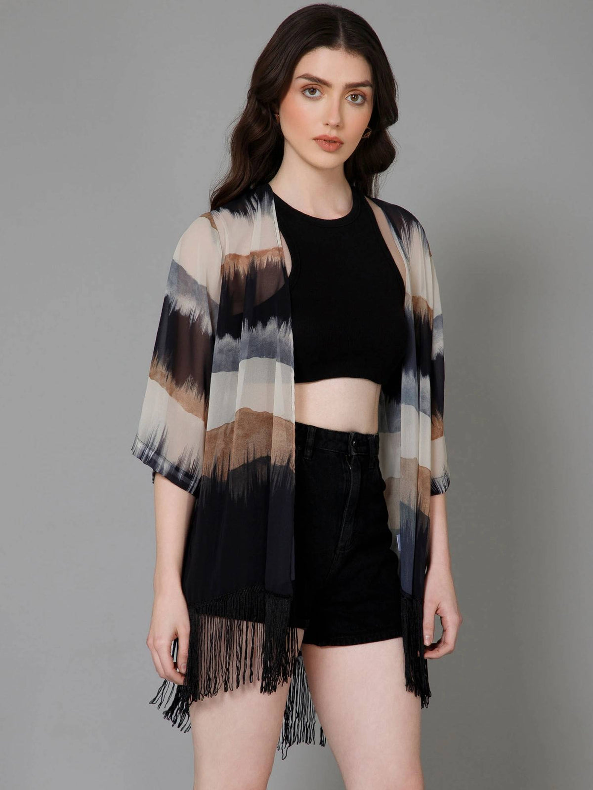 Ombre Kimono Printed Shrug | JC78 - view 4