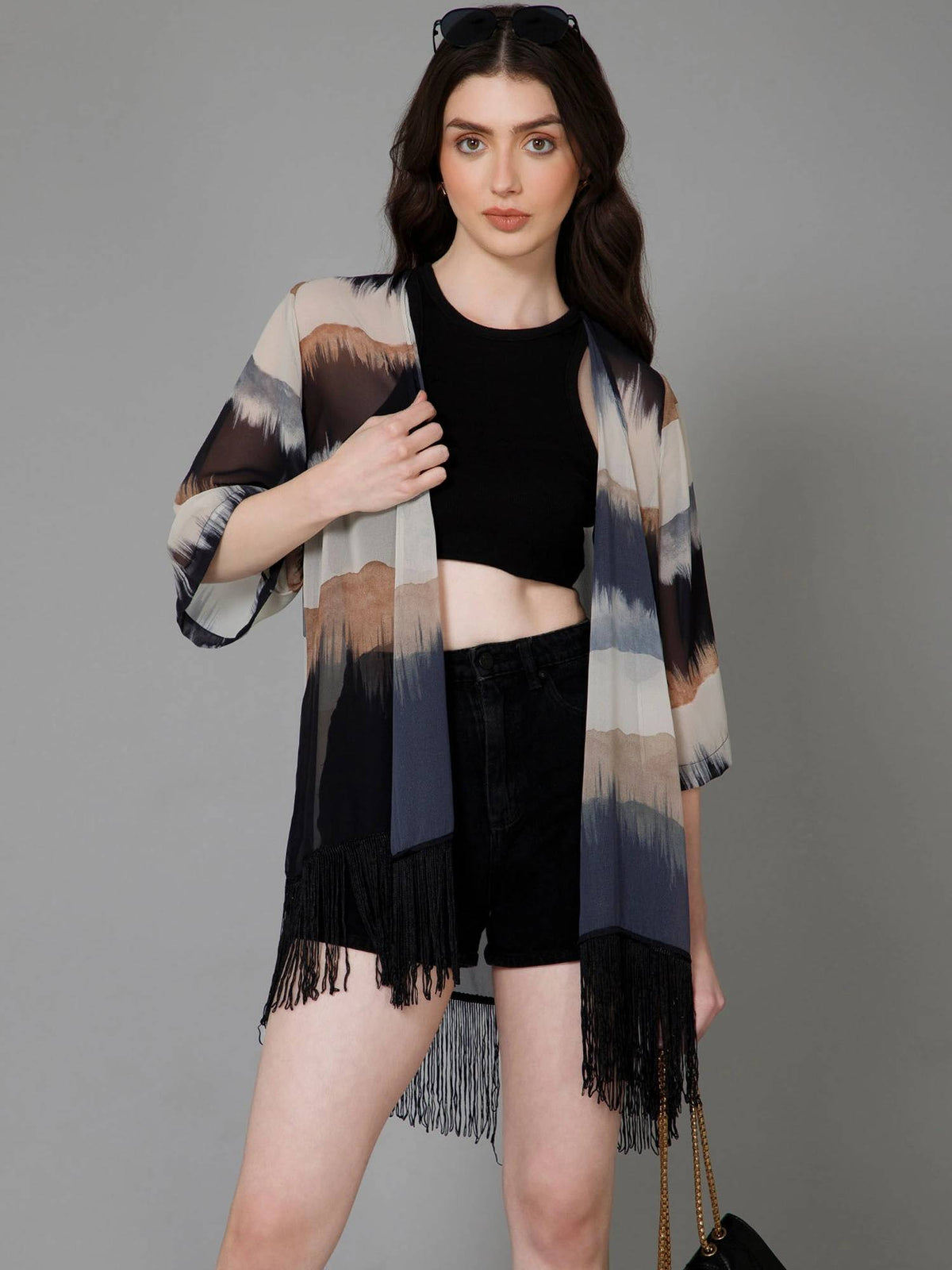 Ombre Kimono Printed Shrug | JC78 - view 5