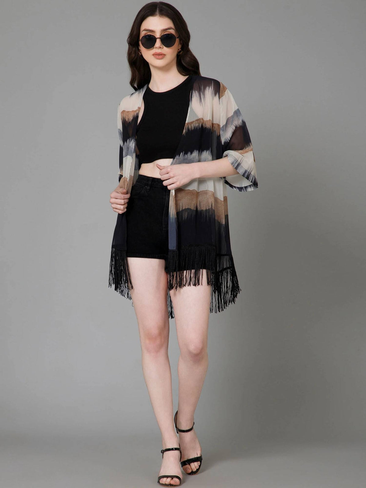 Ombre Kimono Printed Shrug | JC78 - view 6
