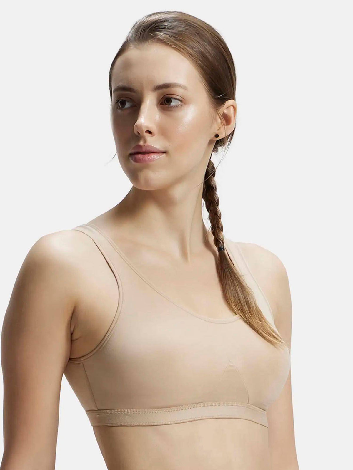 1376 Wirefree Non Padded Cotton Elastane Active Bra - Heather Rose | sb09 - view 47
