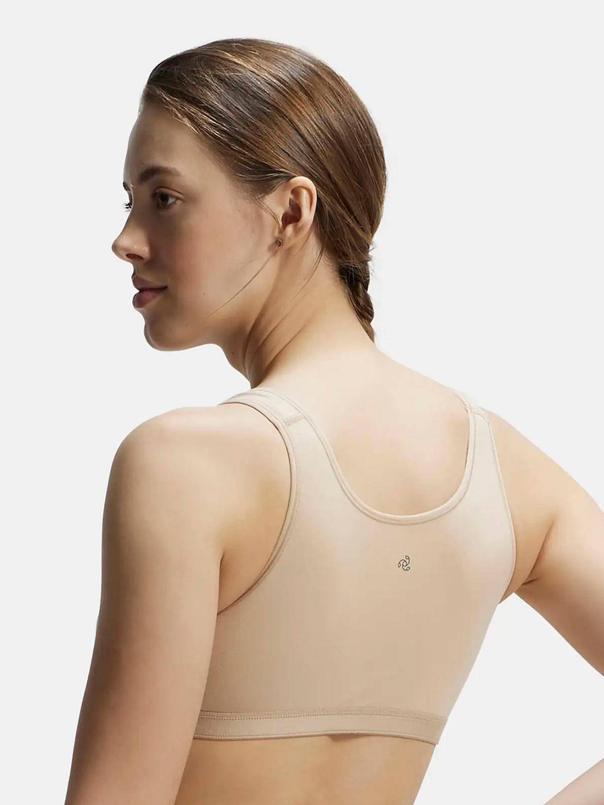 1376 Wirefree Non Padded Cotton Elastane Active Bra - Heather Rose | sb09 - view 48